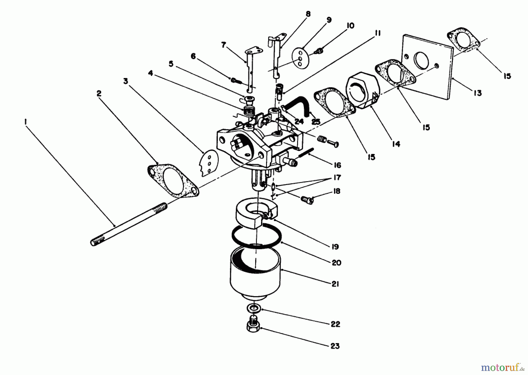 Toro Neu Mowers, Walk-Behind Seite 1 20584C - Toro Lawnmower, 1989 (9000001-9999999) CARBURETOR ASSEMBLY (ENGINE MODEL NO. 47PJ8)