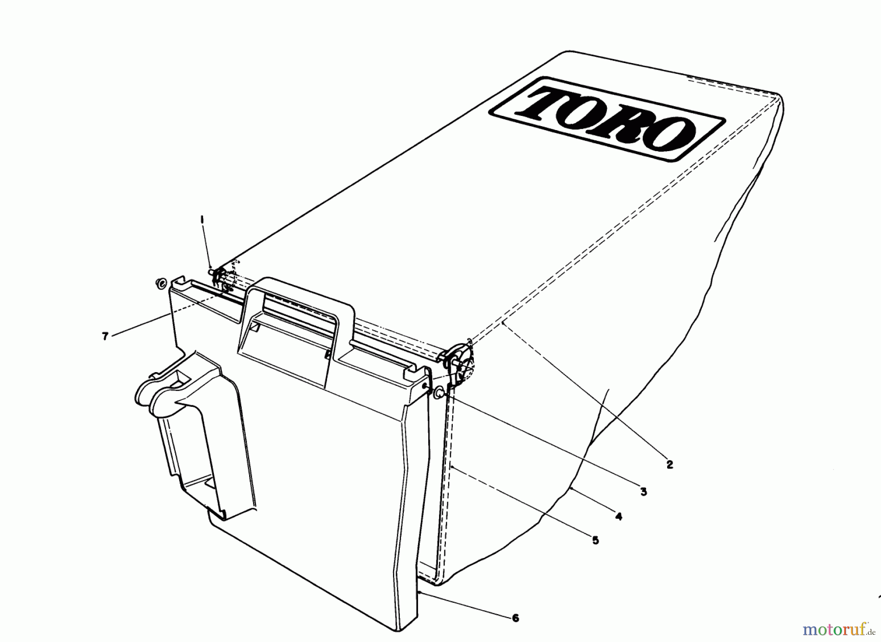 Toro Neu Mowers, Walk-Behind Seite 1 20587 - Toro Lawnmower, 1990 (0000001-0999999) GRASS BAG ASSEMBLY NO. 128859