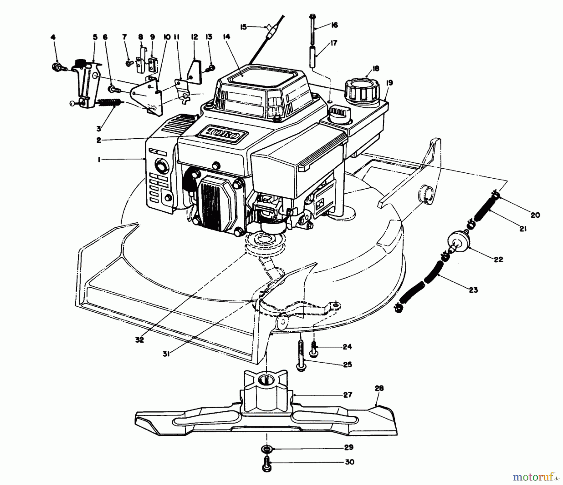Toro Neu Mowers, Walk-Behind Seite 1 20620 - Toro Lawnmower, 1988 (8000001-8999999) ENGINE ASSEMBLY