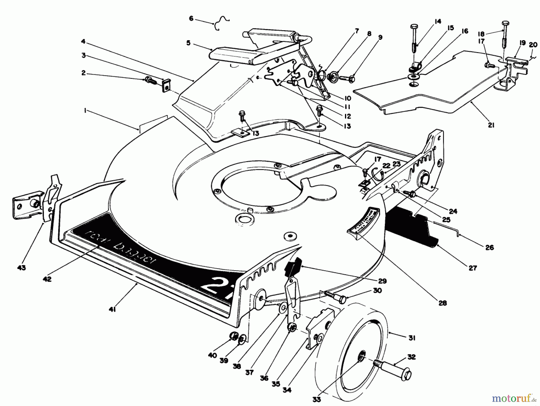 Toro Neu Mowers, Walk-Behind Seite 1 20624 - Toro Lawnmower, 1987 (7000001-7999999) HOUSING ASSEMBLY
