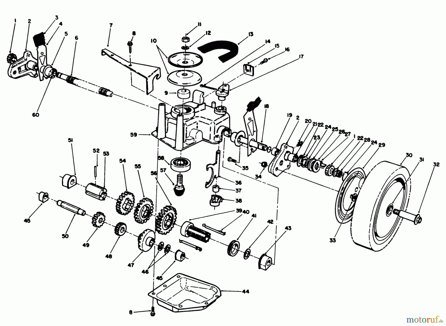  Toro Neu Mowers, Walk-Behind Seite 1 20624C - Toro Lawnmower, 1988 (8000001-8999999) GEAR CASE ASSEMBLY