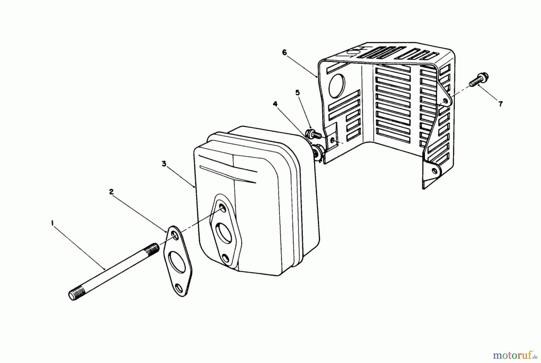 Toro Neu Mowers, Walk-Behind Seite 1 20624C - Toro Lawnmower, 1988 (8000001-8999999) MUFFLER ASSEMBLY (MODEL NO. VMH7)