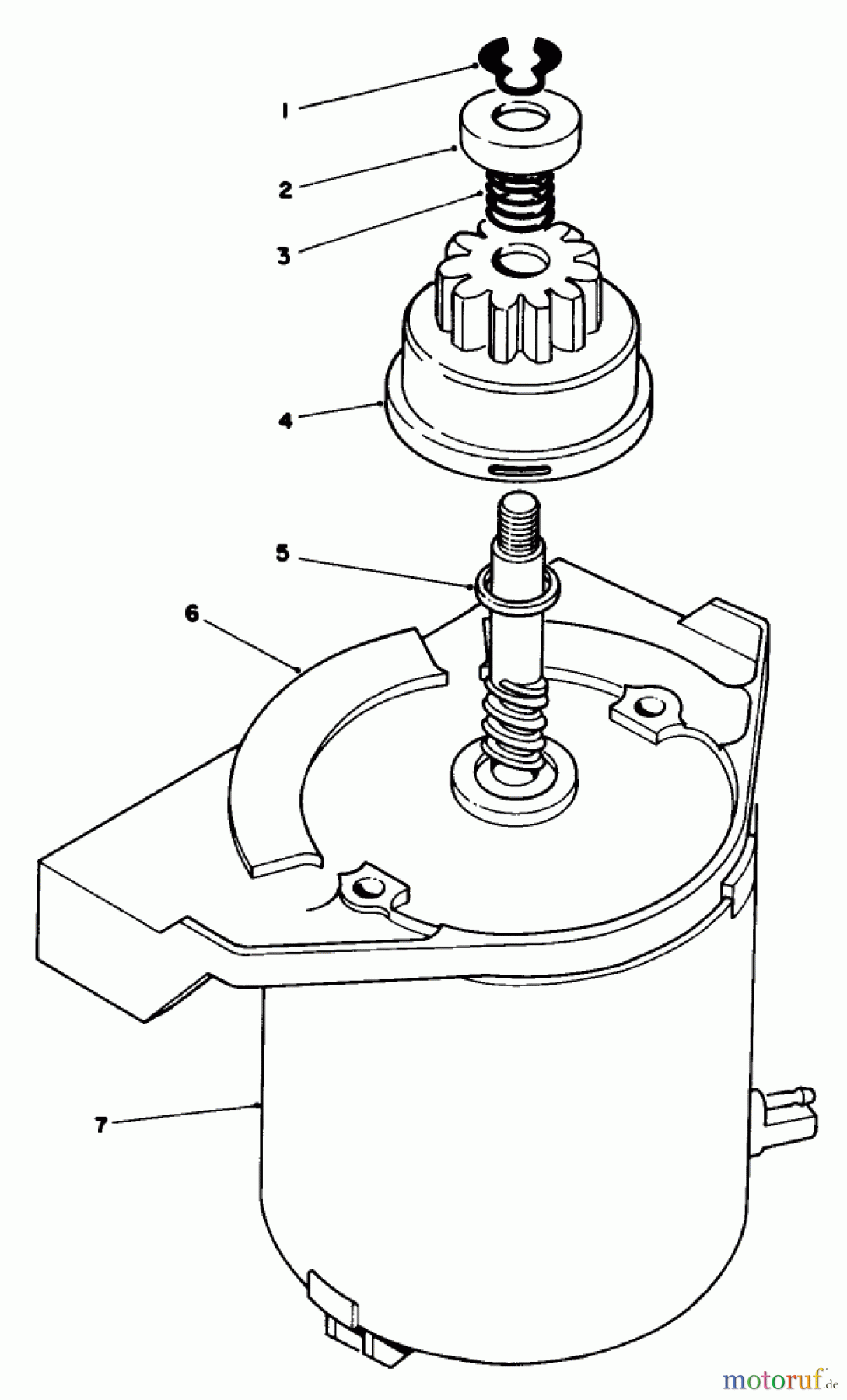 Toro Neu Mowers, Walk-Behind Seite 1 20629C - Toro Lawnmower, 1986 (6000001-6999999) STARTER MOTOR ASSEMBLY NO. 53-4500