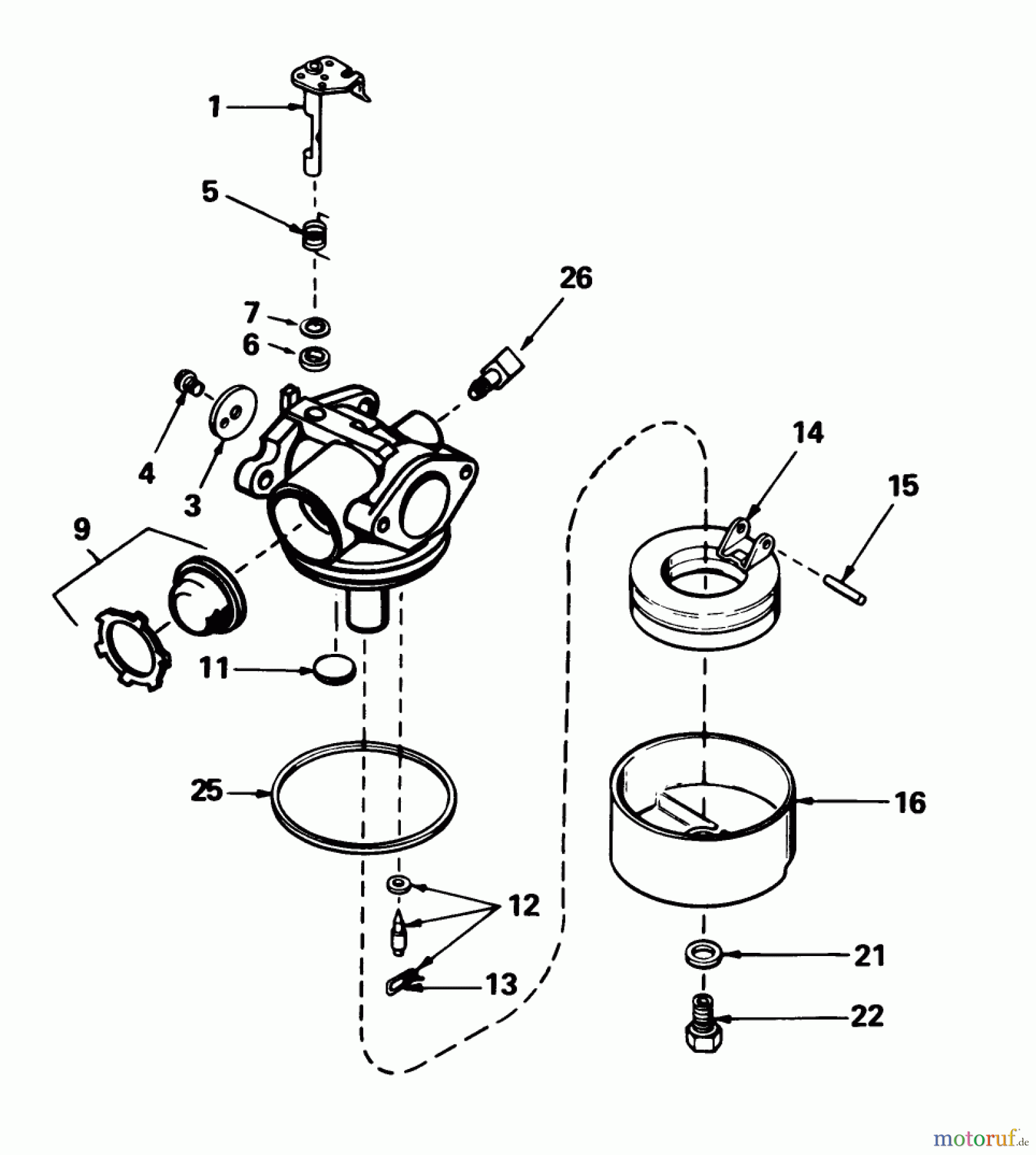  Toro Neu Mowers, Walk-Behind Seite 1 20632 - Toro Lawnmower, 1989 (9000001-9999999) CARBURETOR NO. 632099