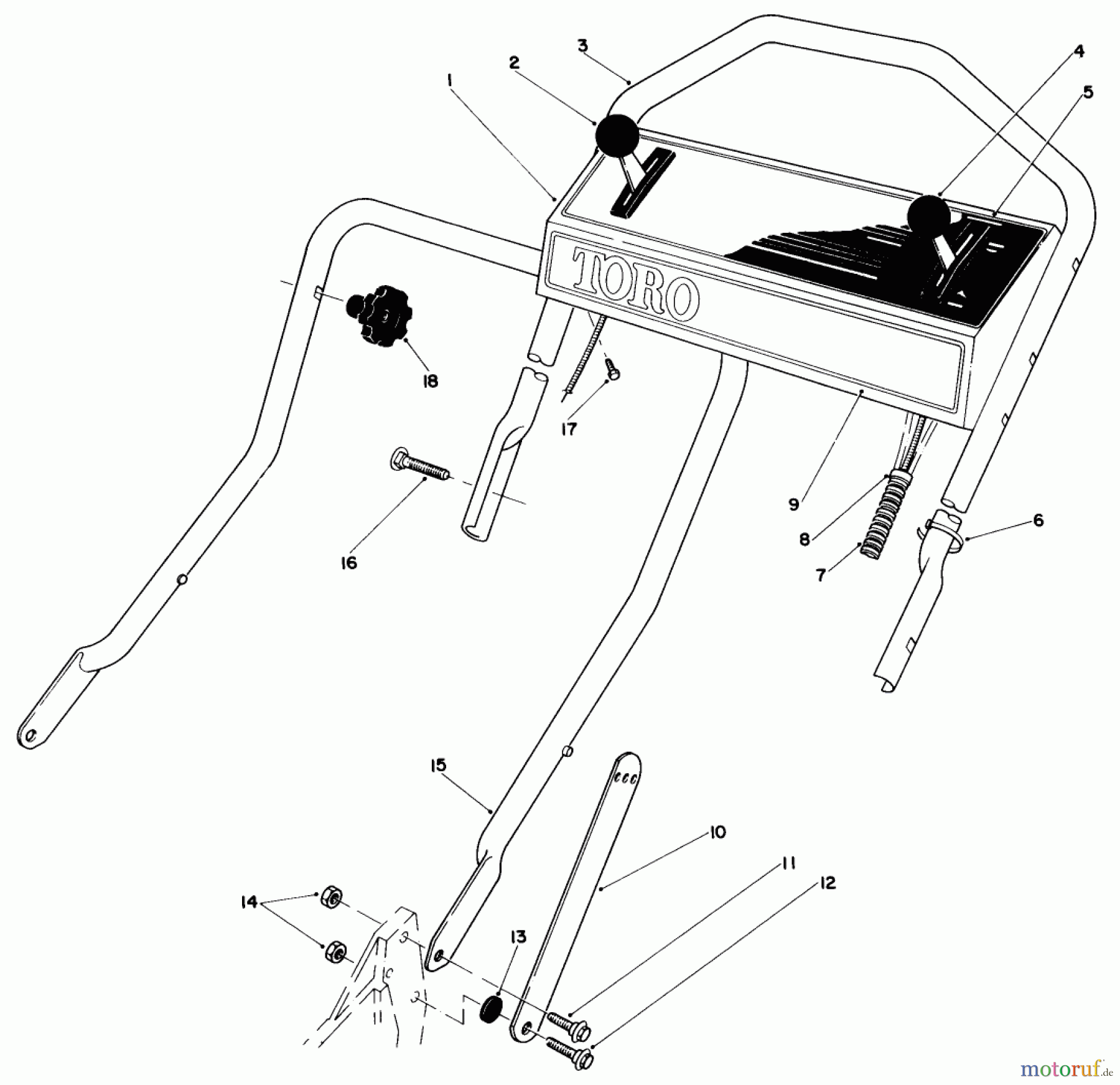Toro Neu Mowers, Walk-Behind Seite 1 20661 - Toro Lawnmower, 1983 (3000001-3999999) HANDLE ASSEMBLY