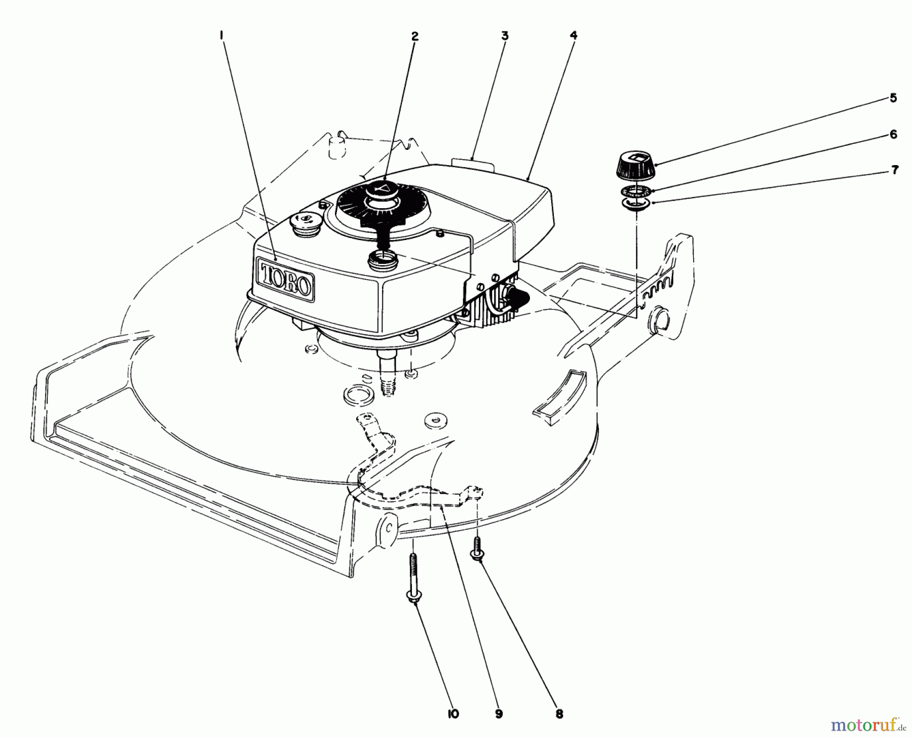 Toro Neu Mowers, Walk-Behind Seite 1 20672 - Toro Lawnmower, 1985 (5000001-5999999) ENGINE ASSEMBLY