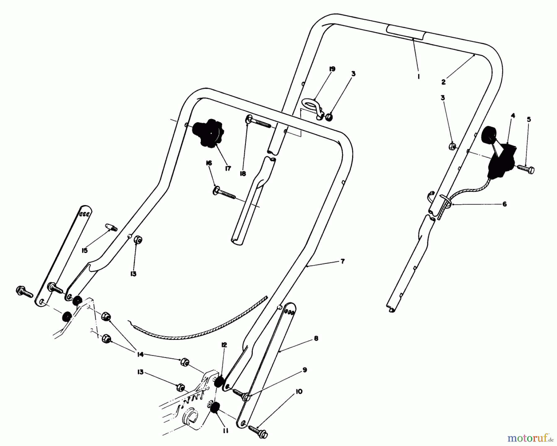 Toro Neu Mowers, Walk-Behind Seite 1 20675 - Toro Lawnmower, 1986 (6000001-6999999) HANDLE ASSEMBLY