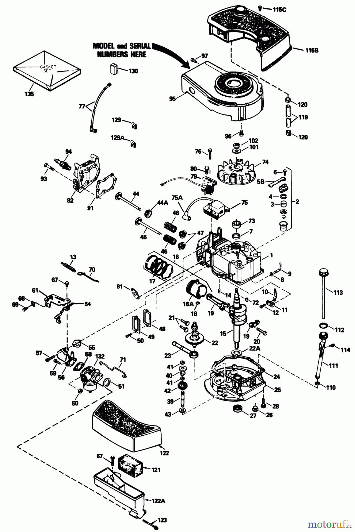 Toro Neu Mowers, Walk-Behind Seite 1 20677 - Toro Lawnmower, 1990 (0000001-0002101) ENGINE MODEL NO. TNT 100-10104F