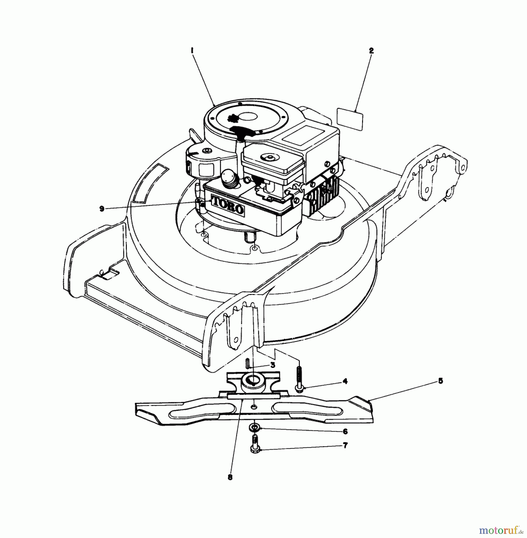 Toro Neu Mowers, Walk-Behind Seite 1 20698 - Toro Lawnmower, 1979 (9000001-9999999) ENGINE ASSEMBLY