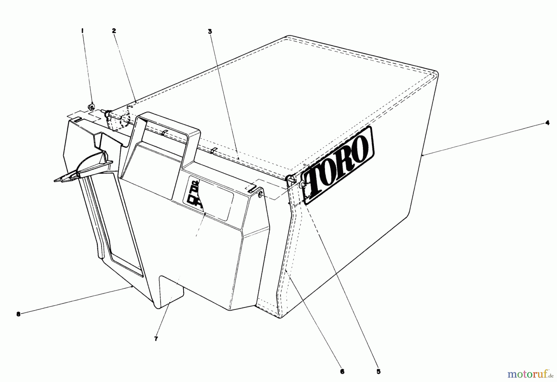 Toro Neu Mowers, Walk-Behind Seite 1 20715 - Toro Lawnmower, 1983 (3000001-3999999) GRASS BAG ASSEMBLY NO. 11-0189