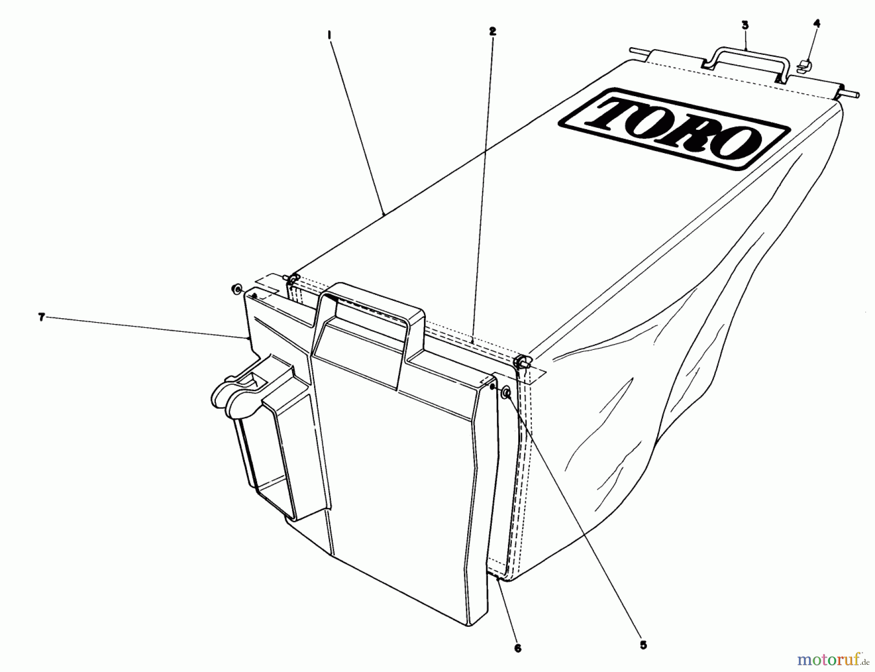 Toro Neu Mowers, Walk-Behind Seite 1 20745 - Toro Lawnmower, 1984 (4000001-4999999) GRASS BAG ASSEMBLY NO. 11-4949