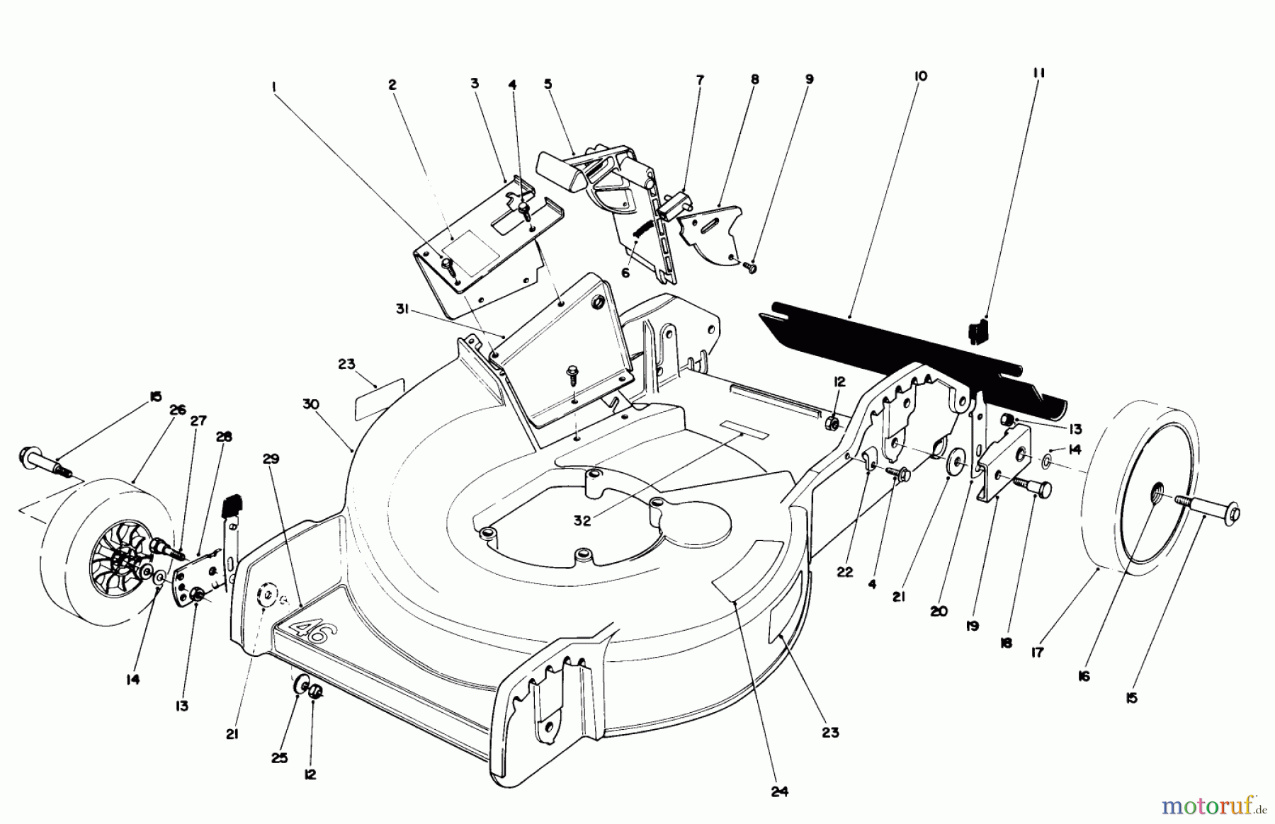 Toro Neu Mowers, Walk-Behind Seite 1 20745C - Toro Lawnmower, 1987 (7000001-7999999) HOUSING ASSEMBLY