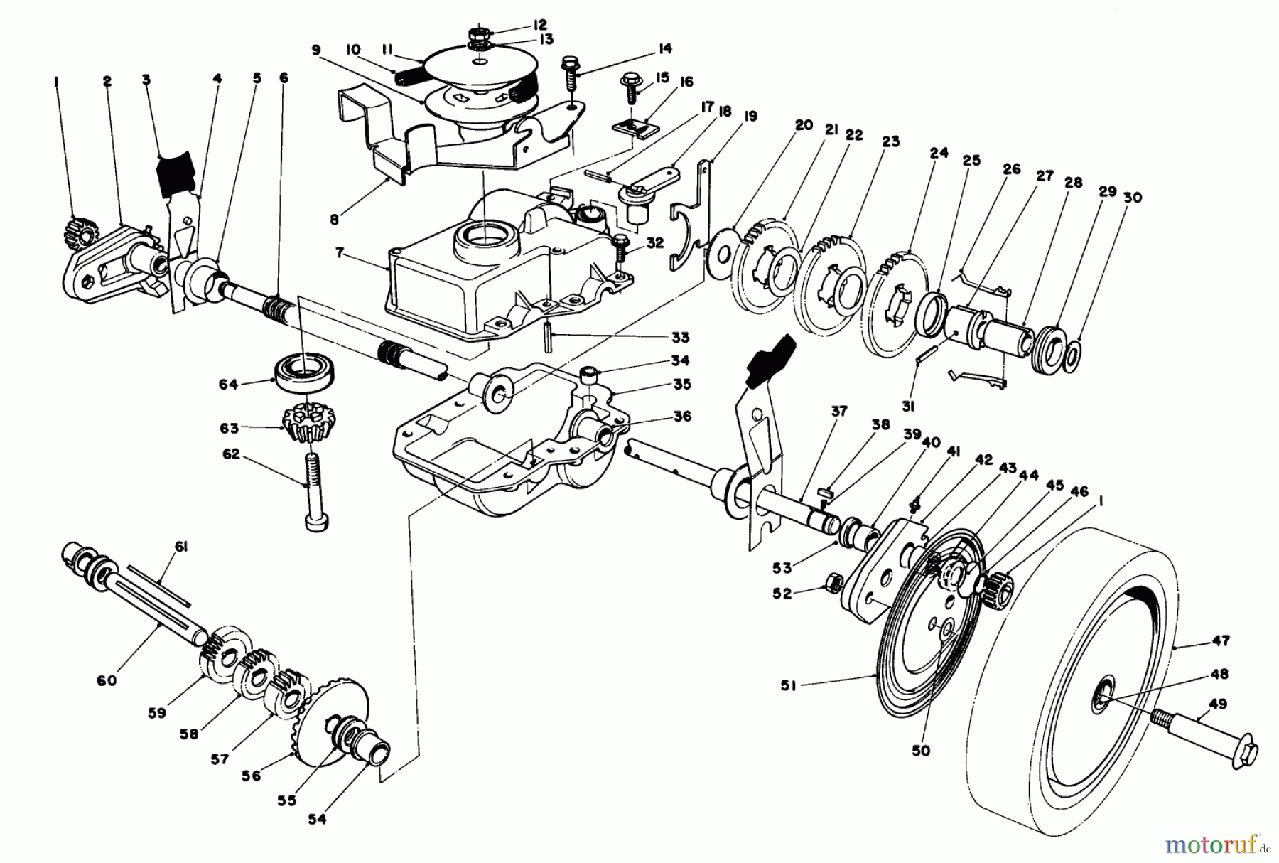  Toro Neu Mowers, Walk-Behind Seite 1 20747 - Toro Lawnmower, 1985 (5000001-5999999) GEAR CASE ASSEMBLY