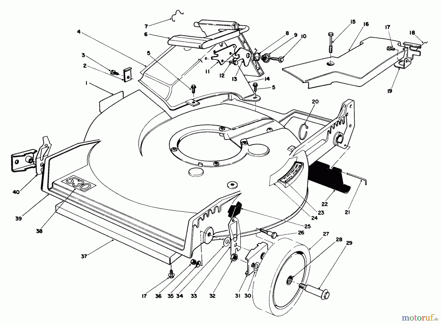 Toro Neu Mowers, Walk-Behind Seite 1 20747C - Toro Lawnmower, 1986 (6000001-6999999) HOUSING ASSEMBLY