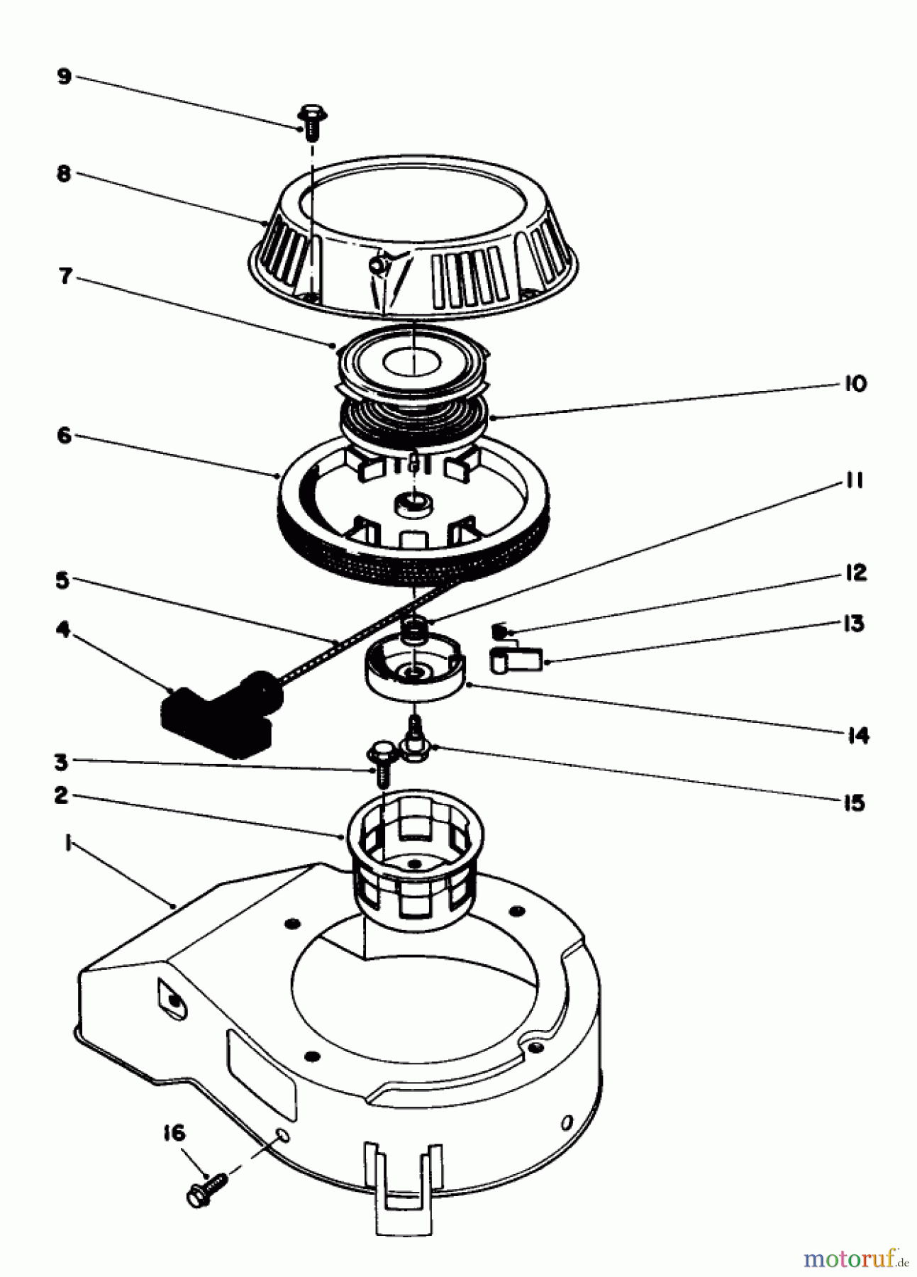 Toro Neu Mowers, Walk-Behind Seite 1 20747C - Toro Lawnmower, 1987 (7000001-7999999) RECOIL ASSEMBLY (MODEL NO. 47PG6)