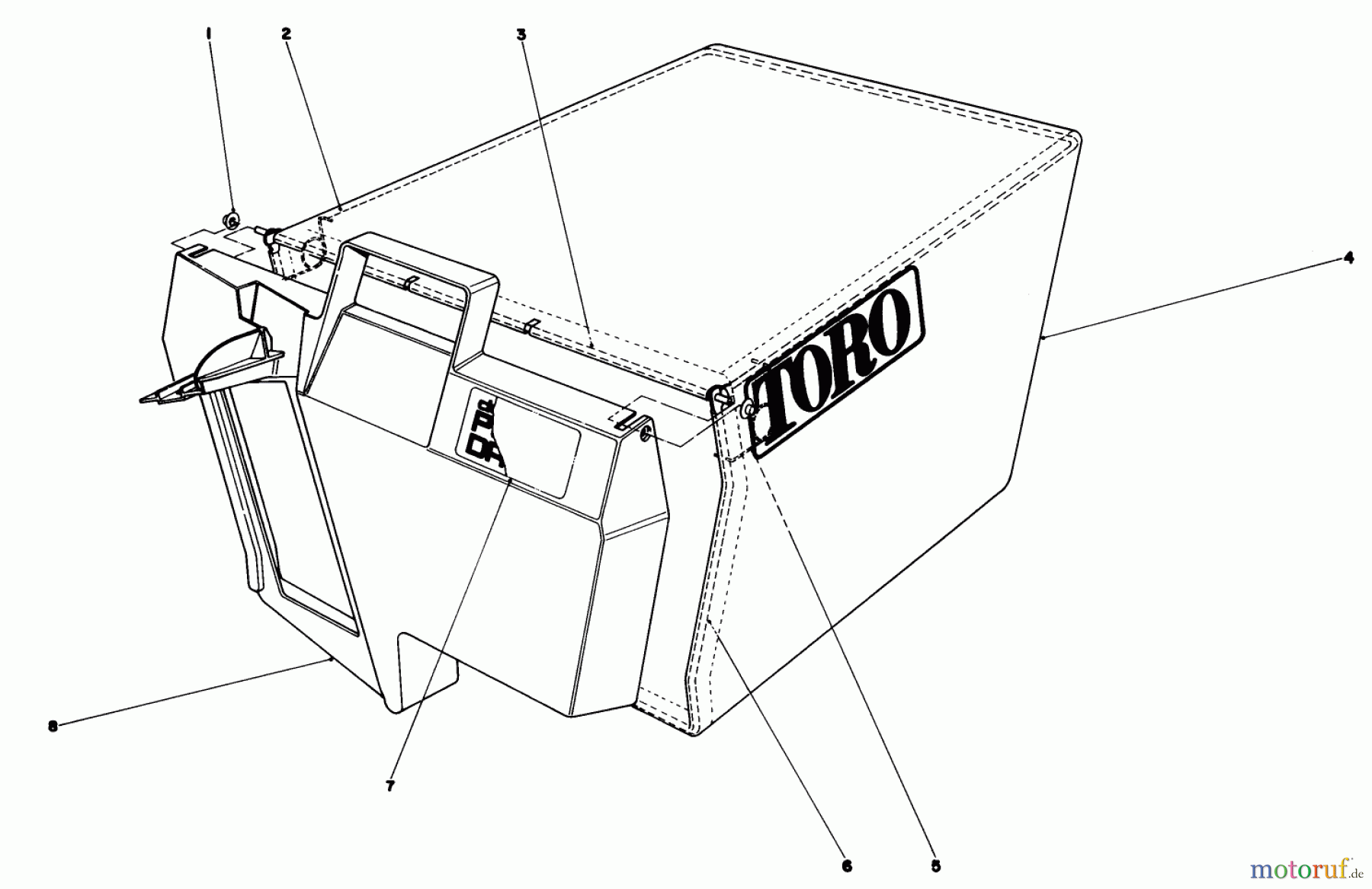  Toro Neu Mowers, Walk-Behind Seite 1 20752 - Toro Lawnmower, 1982 (2000001-2999999) GRASS BAG ASSEMBLY NO. 11-0189