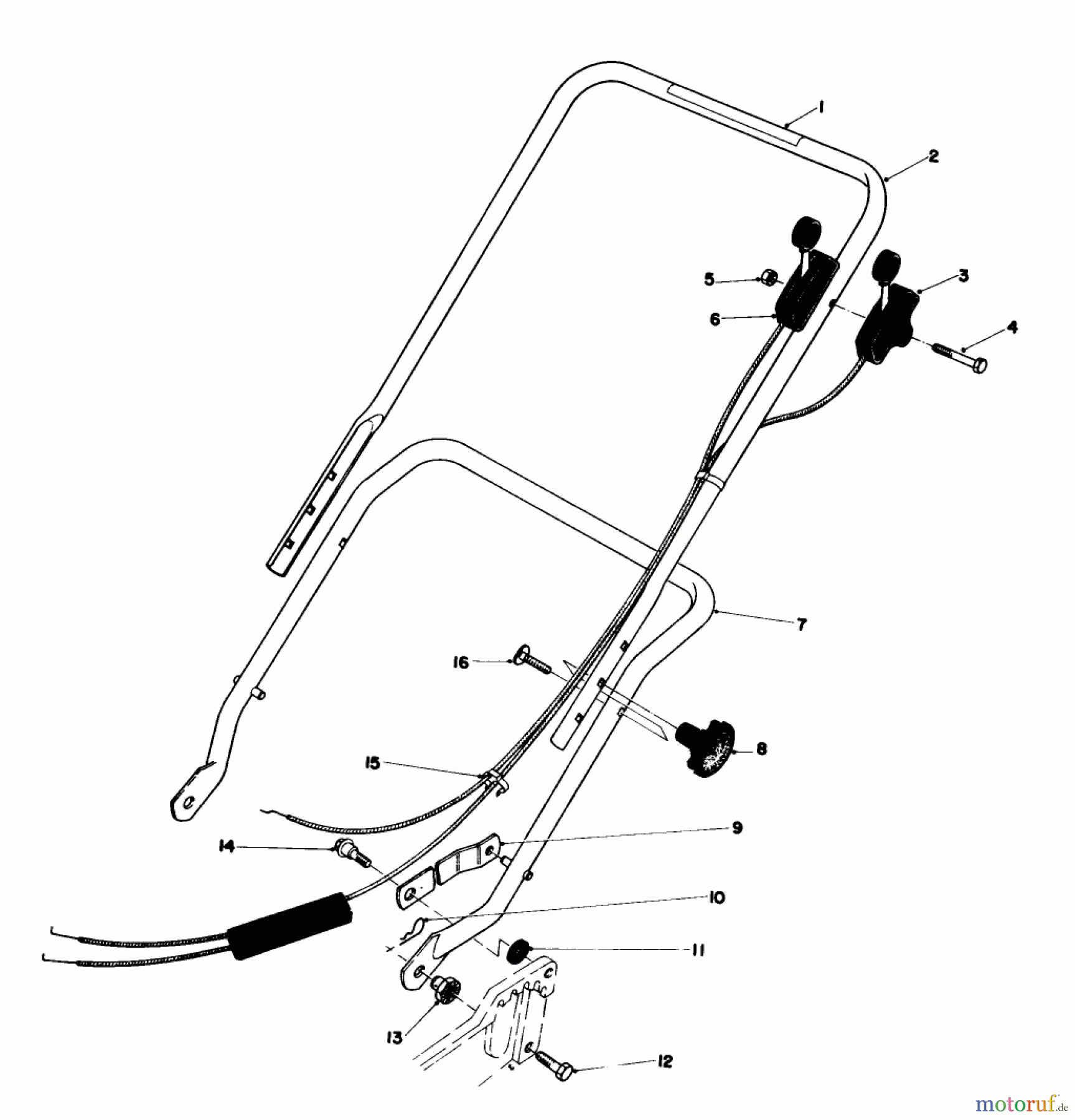 Toro Neu Mowers, Walk-Behind Seite 1 20755 - Toro Lawnmower, 1981 (1000001-1999999) HANDLE ASSEMBLY