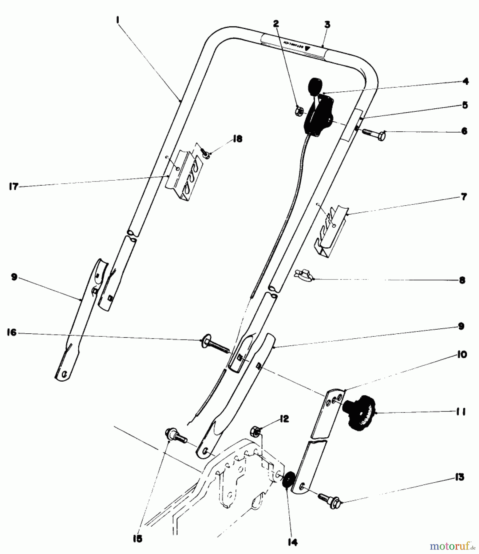 Toro Neu Mowers, Walk-Behind Seite 1 20758 - Toro Lawnmower, 1982 (2000001-2999999) HANDLE ASSEMBLY