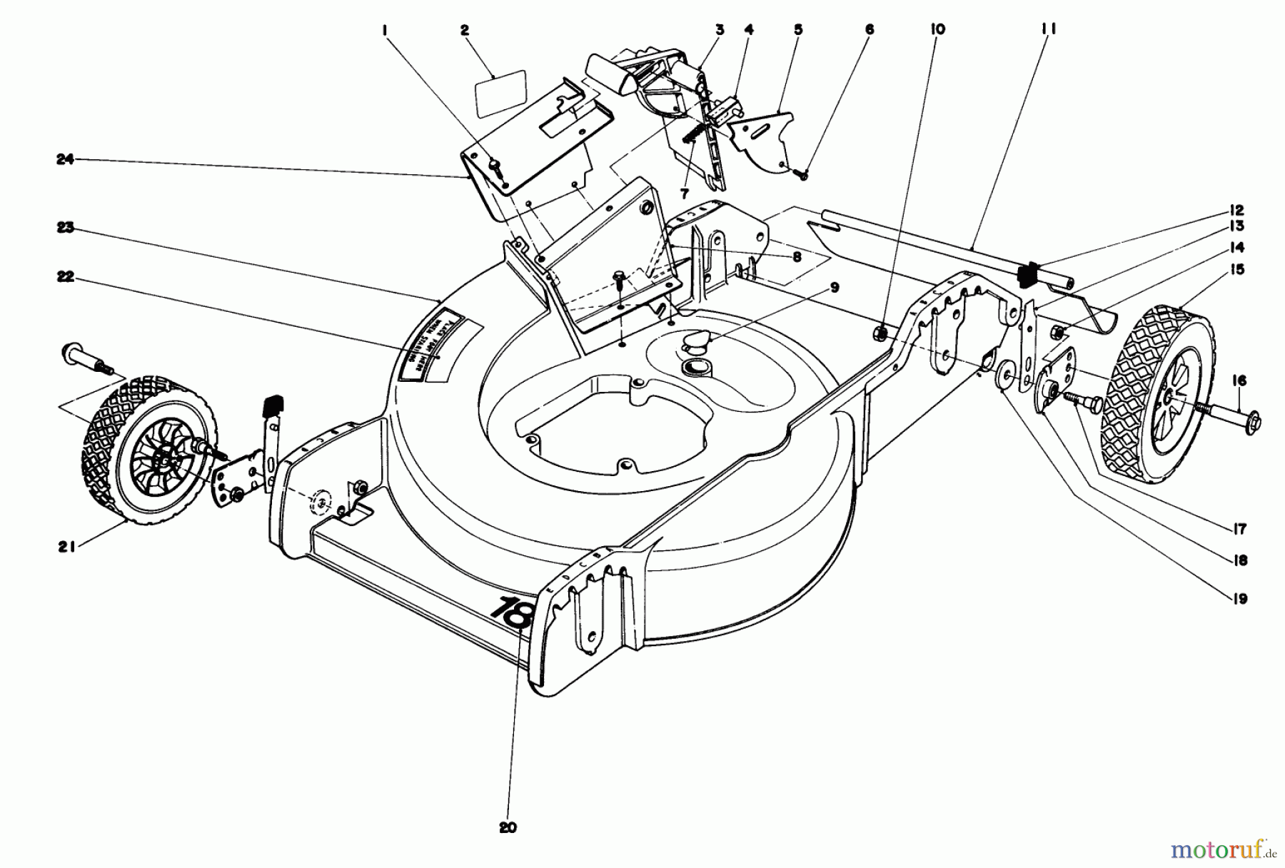 Toro Neu Mowers, Walk-Behind Seite 1 20762 - Toro Lawnmower, 1980 (0000001-0999999) HOUSING ASSEMBLY