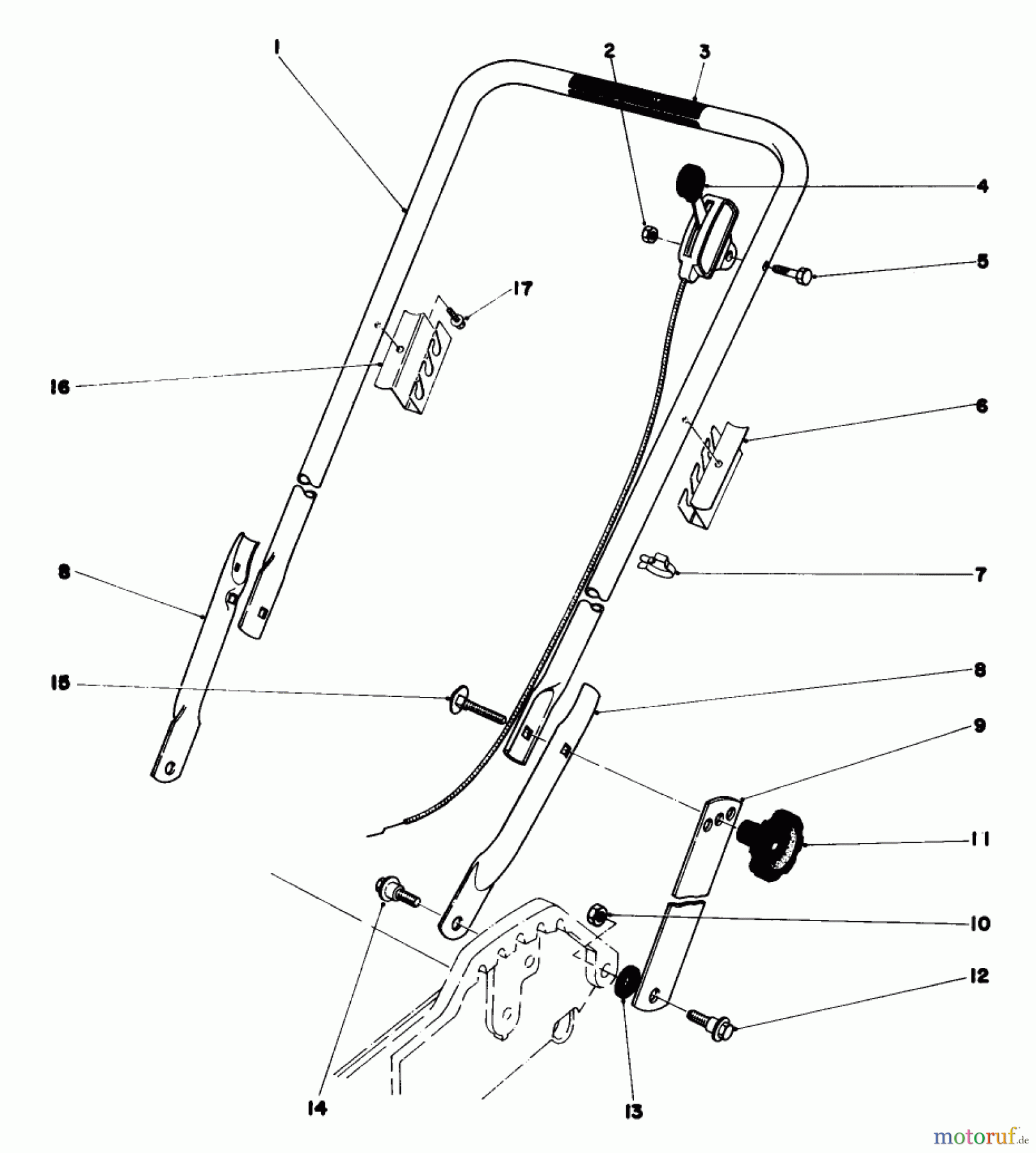 Toro Neu Mowers, Walk-Behind Seite 1 20762 - Toro Lawnmower, 1981 (1000001-1999999) HANDLE ASSEMBLY
