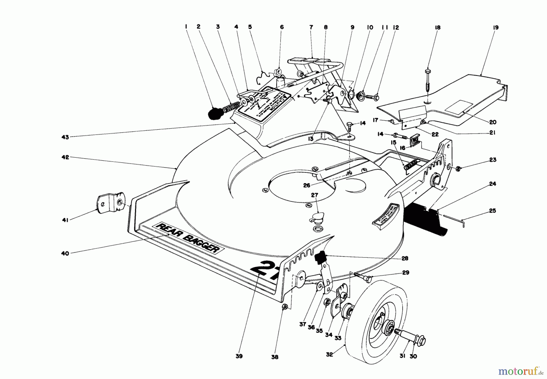  Toro Neu Mowers, Walk-Behind Seite 1 20785 - Toro Lawnmower, 1979 (9000001-9999999) HOUSING ASSEMBLY