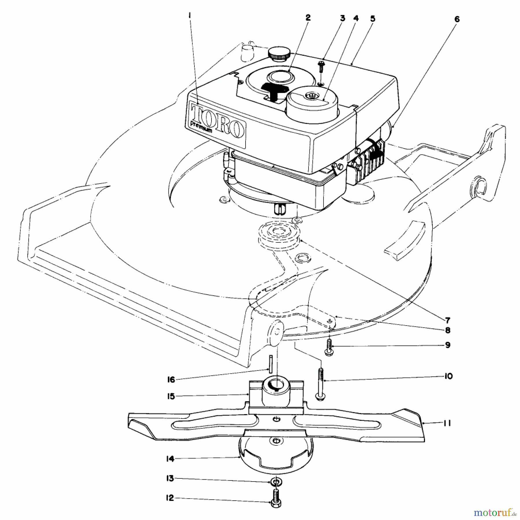 Toro Neu Mowers, Walk-Behind Seite 1 20785 - Toro Lawnmower, 1980 (0000001-0999999) ENGINE ASSEMBLY