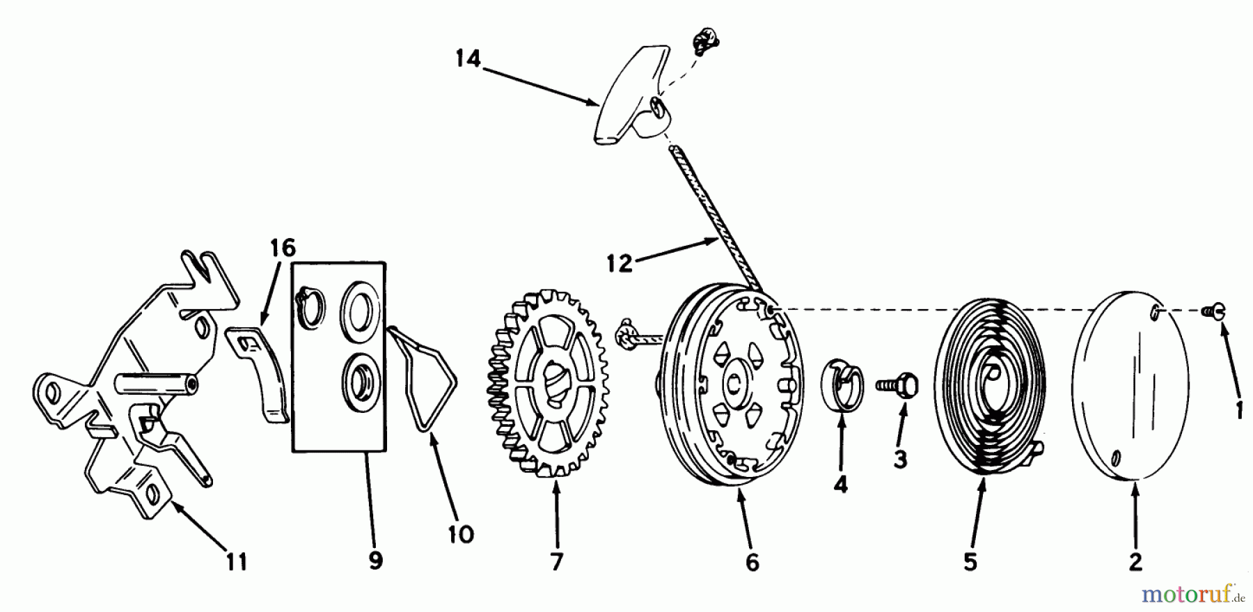  Toro Neu Mowers, Walk-Behind Seite 1 20810 - Toro Lawnmower, 1981 (1000001-1999999) REWIND STARTER NO. 590519