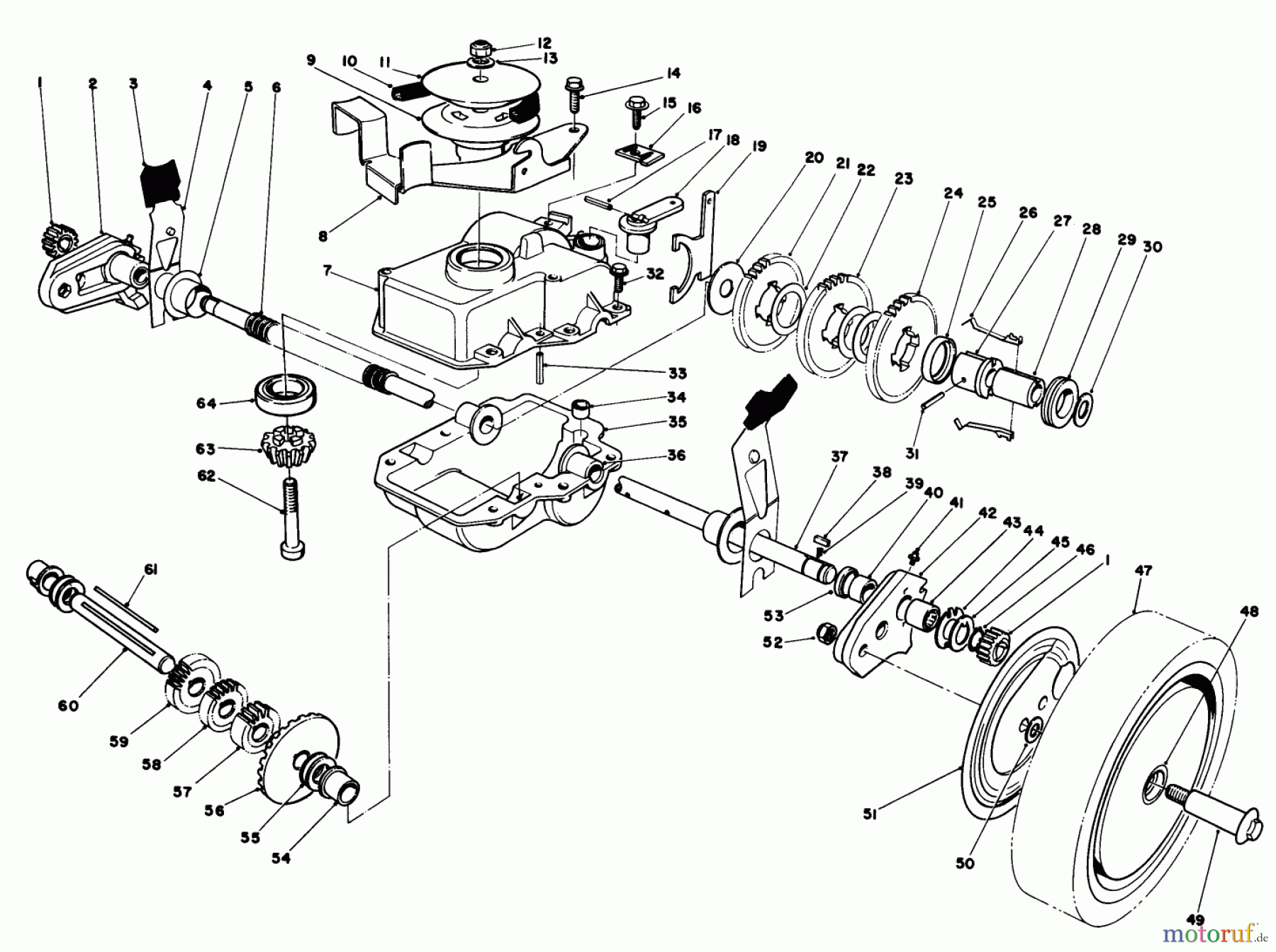  Toro Neu Mowers, Walk-Behind Seite 1 20810C - Toro Lawnmower, 1985 (5000001-5999999) GEAR CASE ASSEMBLY