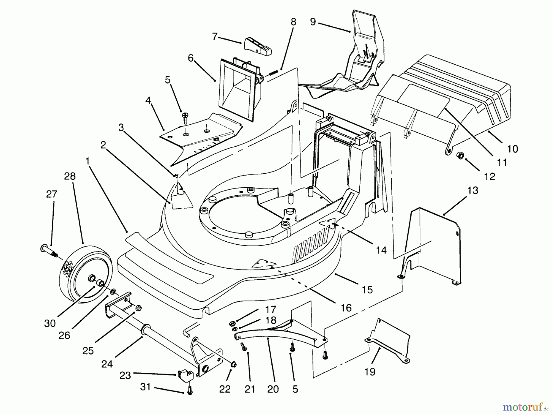  Toro Neu Mowers, Walk-Behind Seite 2 21010BC - Toro Lawnmower, 1995 (5900001-5999999) HOUSING ASSEMBLY