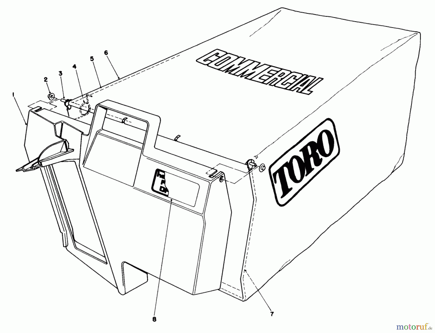 Toro Neu Mowers, Walk-Behind Seite 2 22015 - Toro Lawnmower, 1985 (5000001-5999999) GRASS BAG ASSEMBLY NO. 11-5609