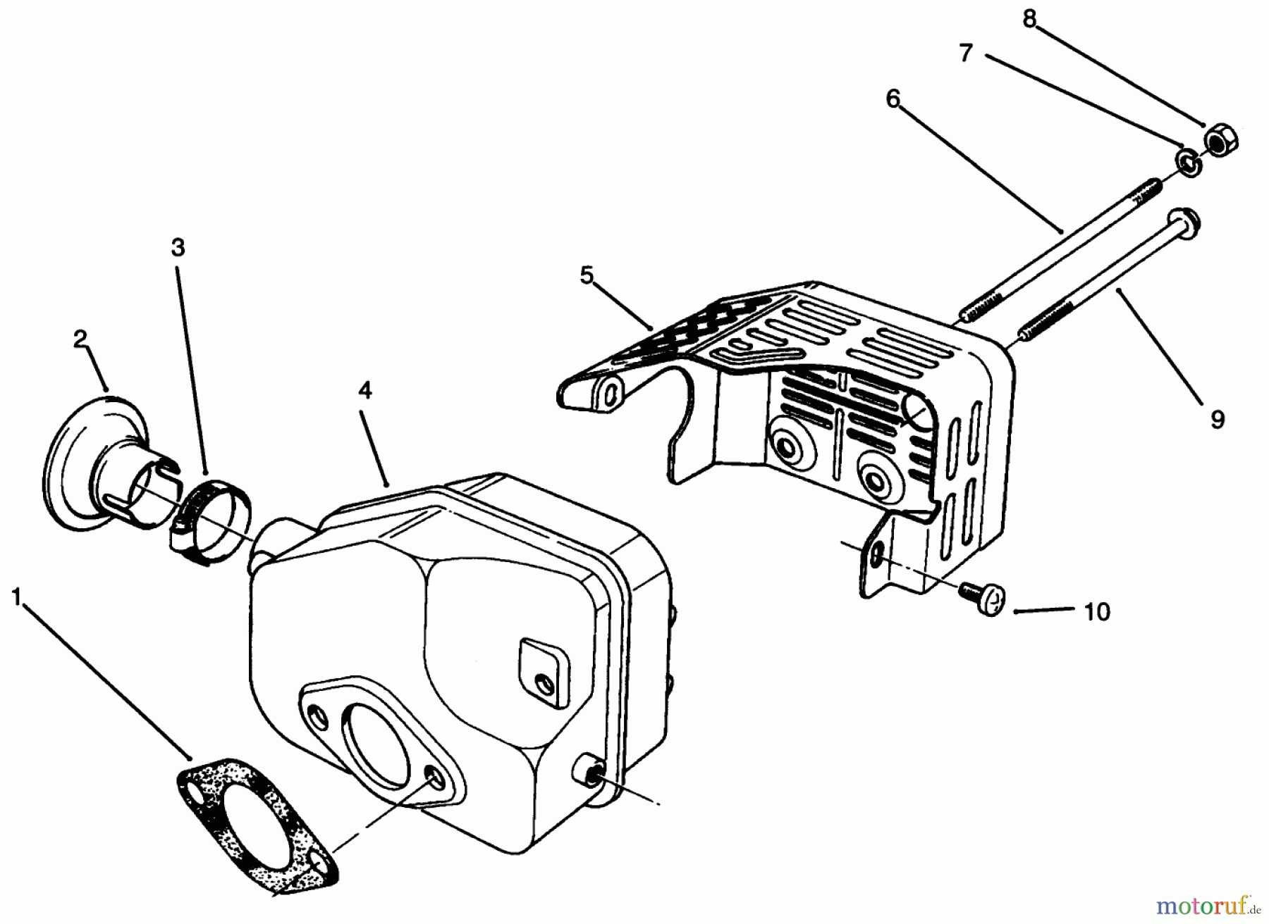  Toro Neu Mowers, Walk-Behind Seite 2 22040 - Toro Lawnmower, 1995 (5900001-5999999) MUFFLER ASSEMBLY (MODEL NO. 47PR4-3)