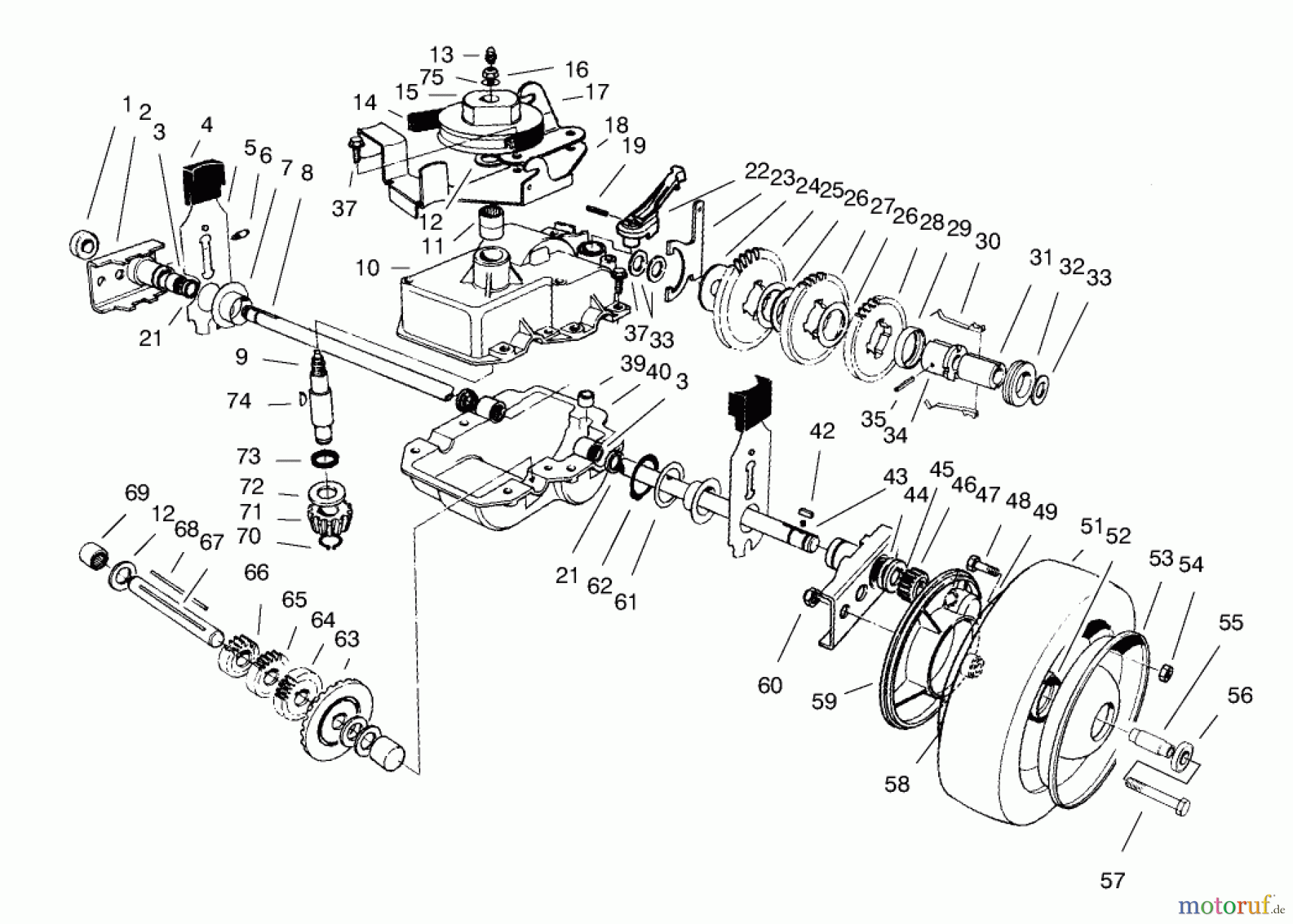  Toro Neu Mowers, Walk-Behind Seite 2 22141 - Toro Lawnmower, 1997 (790000001-799999999) GEAR CASE ASSEMBLY