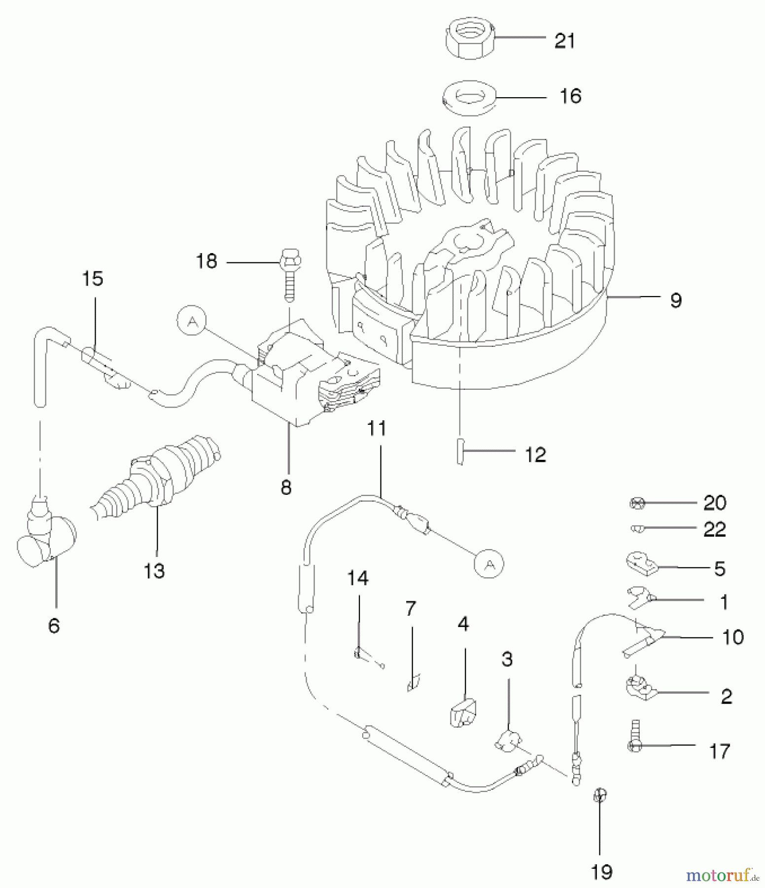  Toro Neu Mowers, Walk-Behind Seite 2 22170 - Toro Recycler Mower, 2001 (210000001-210999999) FLYWHEEL/IGNITION ASSEMBLY