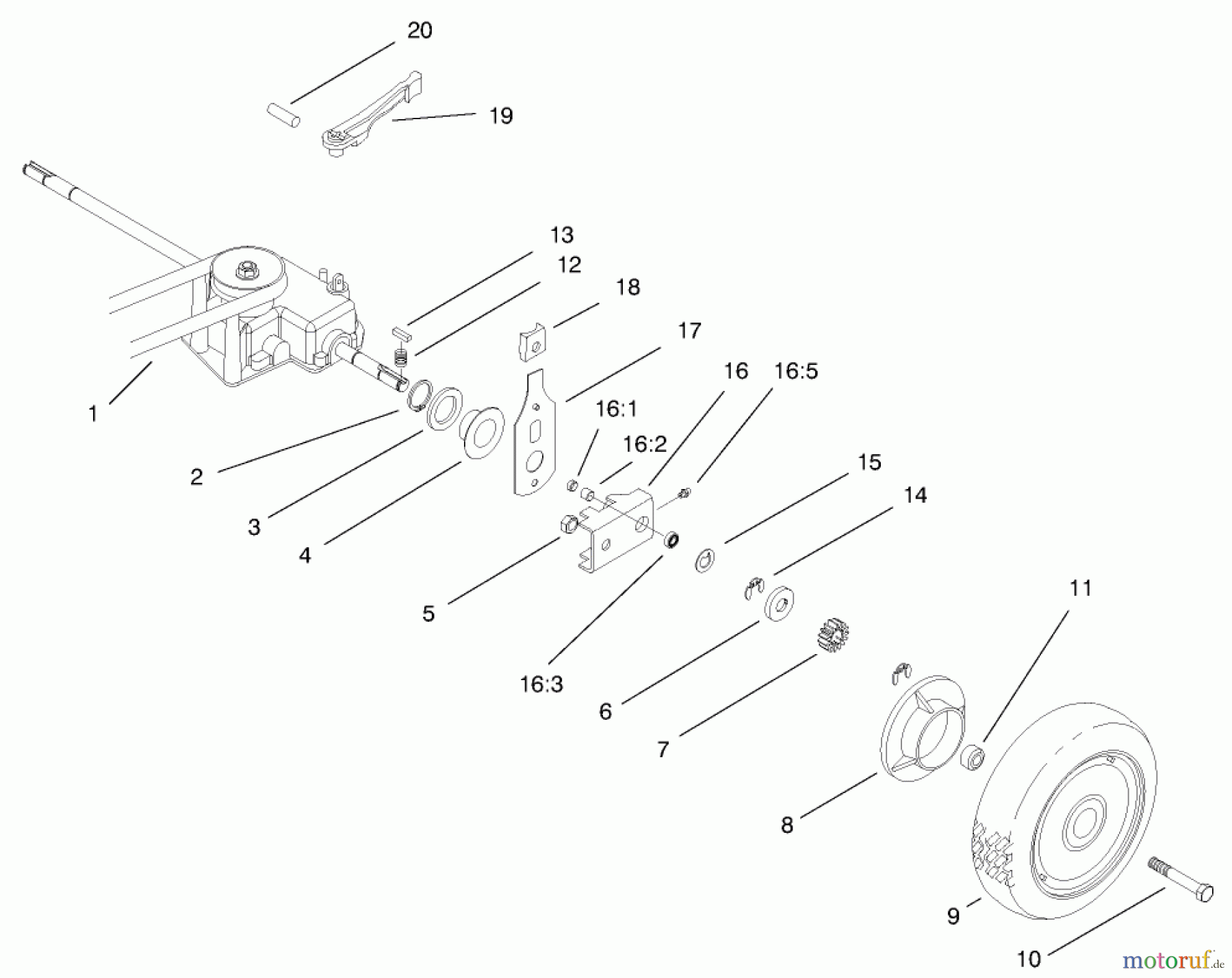  Toro Neu Mowers, Walk-Behind Seite 2 22171 - Toro Recycler Mower, 2000 (200000001-200999999) REAR AXLE ASSEMBLY