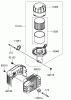 Toro 22191 - 21" Heavy-Duty Recycler/Rear Bagger Lawn Mower, 2009 (290000001-290999999) Ersatzteile AIR FILTER AND MUFFLER ASSEMBLY KAWASAKI FJ180V-AS36