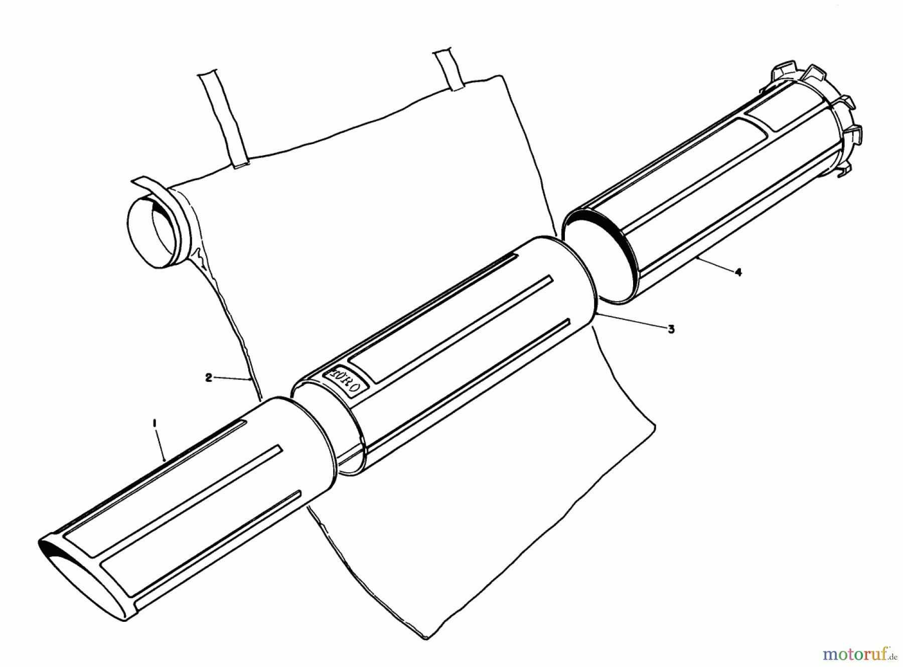  Toro Neu Blowers/Vacuums/Chippers/Shredders 51545 (550 TBX) - Toro 550 TBX Rake-O-Vac, 1991 (1000001-1999999) VACUUM TUBE AND BAGGING KIT MODEL NO. 51533