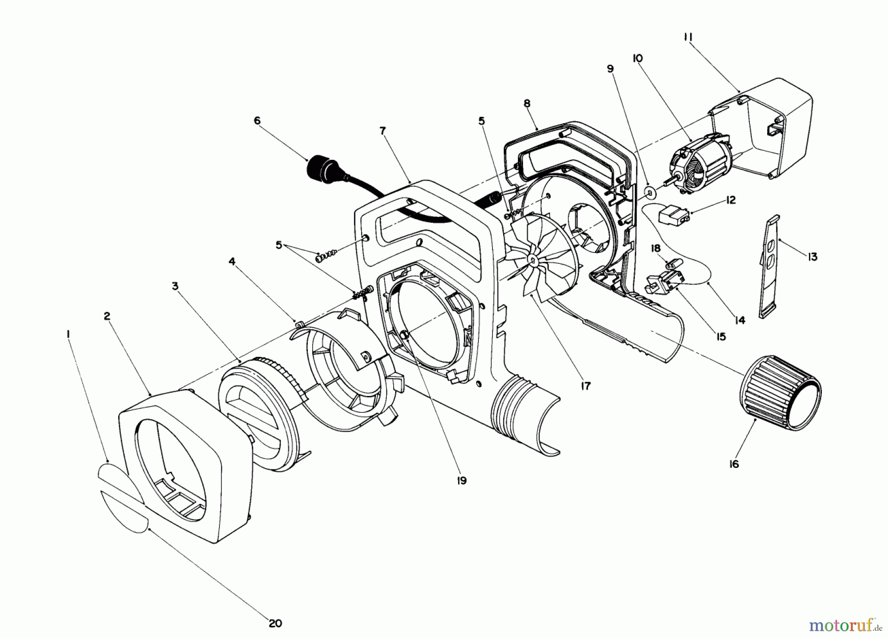  Toro Neu Blowers/Vacuums/Chippers/Shredders 51535C (450 TX) - Toro 450 TX Air Rake, 1988 (8000001-8999999) BLOWER ASSEMBLY