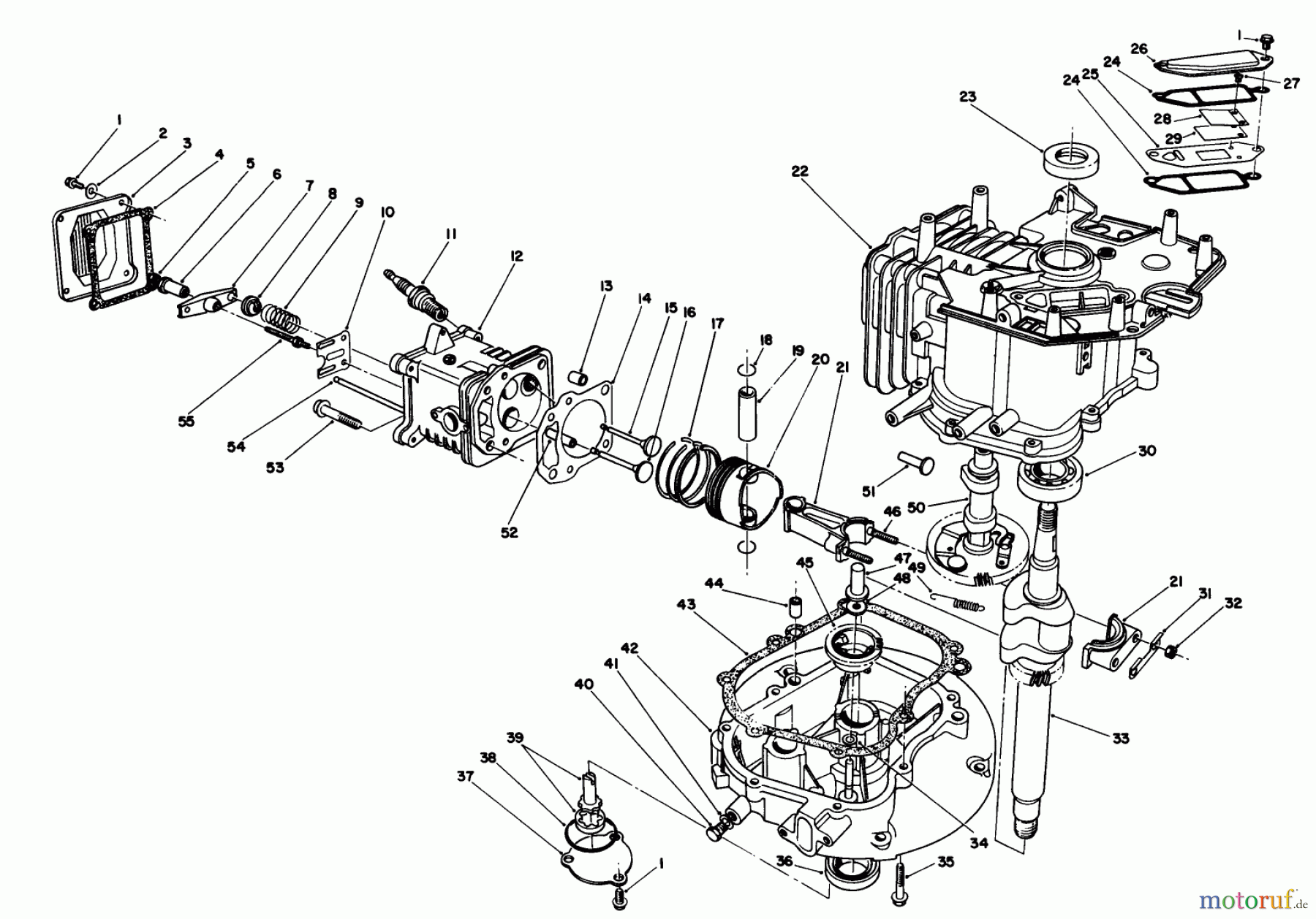 Toro Neu Mowers, Walk-Behind Seite 2 26621B - Toro Lawnmower, 1992 (2000001-2999999) CRANKCASE ASSEMBLY (ENGINE MODEL NO. VMM1-2)