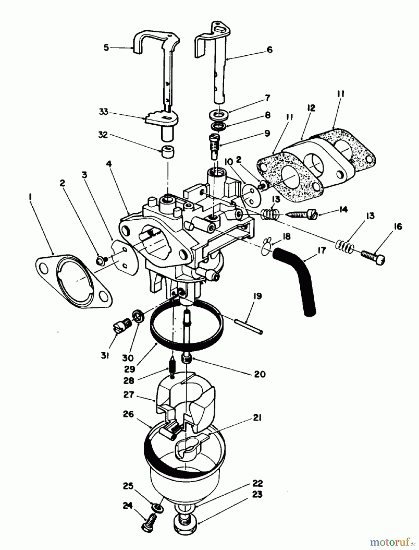 Toro Neu Mowers, Walk-Behind Seite 2 26625CG - Toro Lawnmower, 1989 (9000001-9999999) CARBURETOR ASSEMBLY (ENGINE NO. VMJ8)