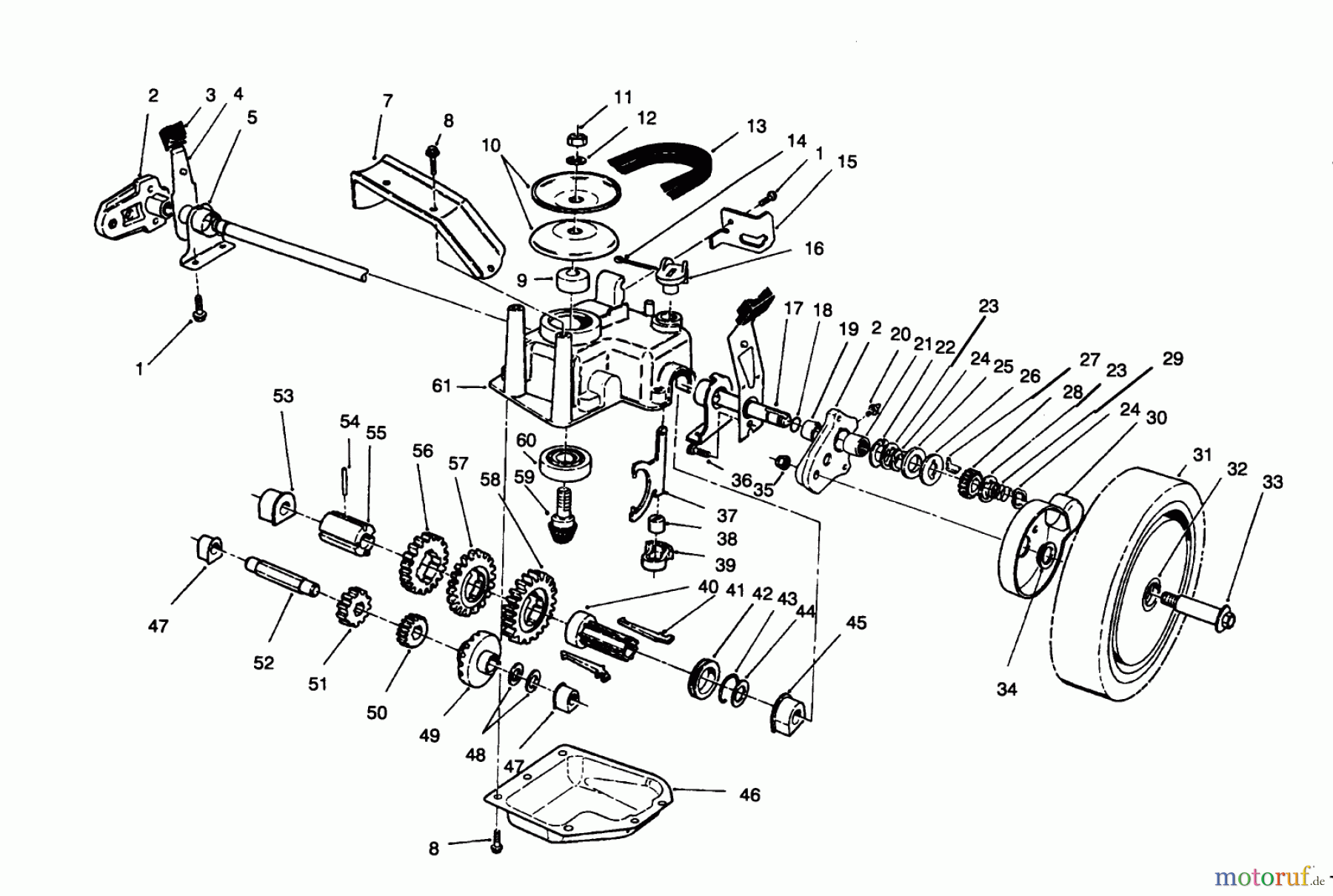  Toro Neu Mowers, Walk-Behind Seite 2 26630B - Toro Lawnmower, 1994 (4900001-4999999) GEAR CASE ASSEMBLY