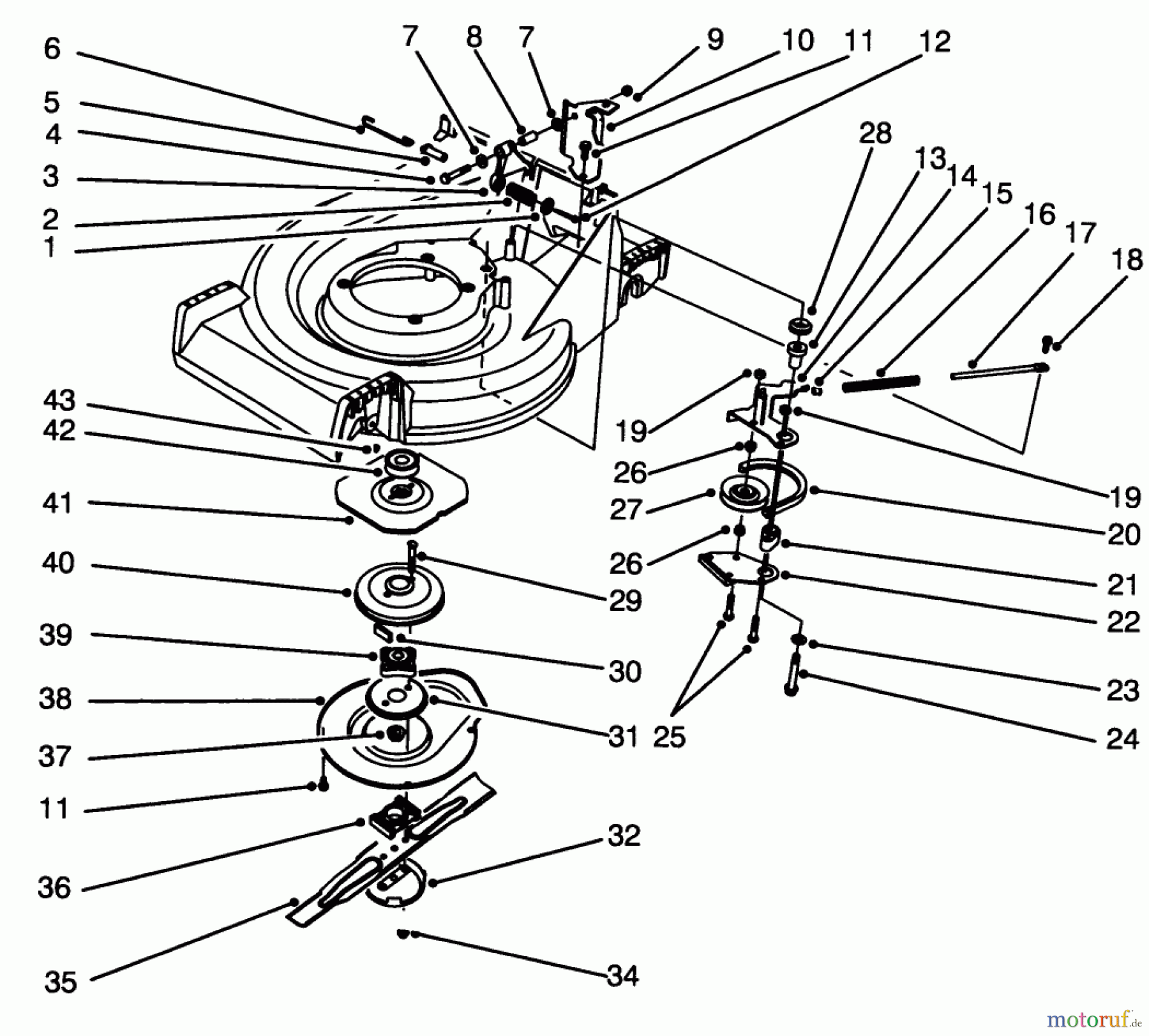  Toro Neu Mowers, Walk-Behind Seite 2 26631B - Toro Lawnmower, 1994 (4900001-4999999) BLADE BRAKE CLUTCH ASSEMBLY