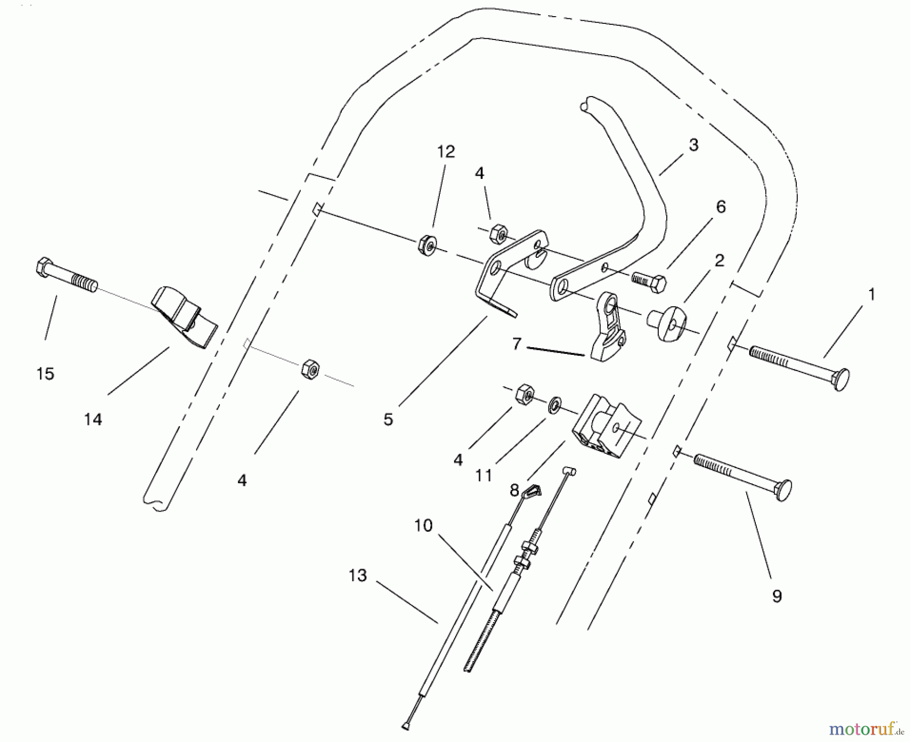 Toro Neu Mowers, Walk-Behind Seite 2 26643 - Toro Lawnmower, 1997 (7900001-7999999) TRACTION CONTROL ASSEMBLY