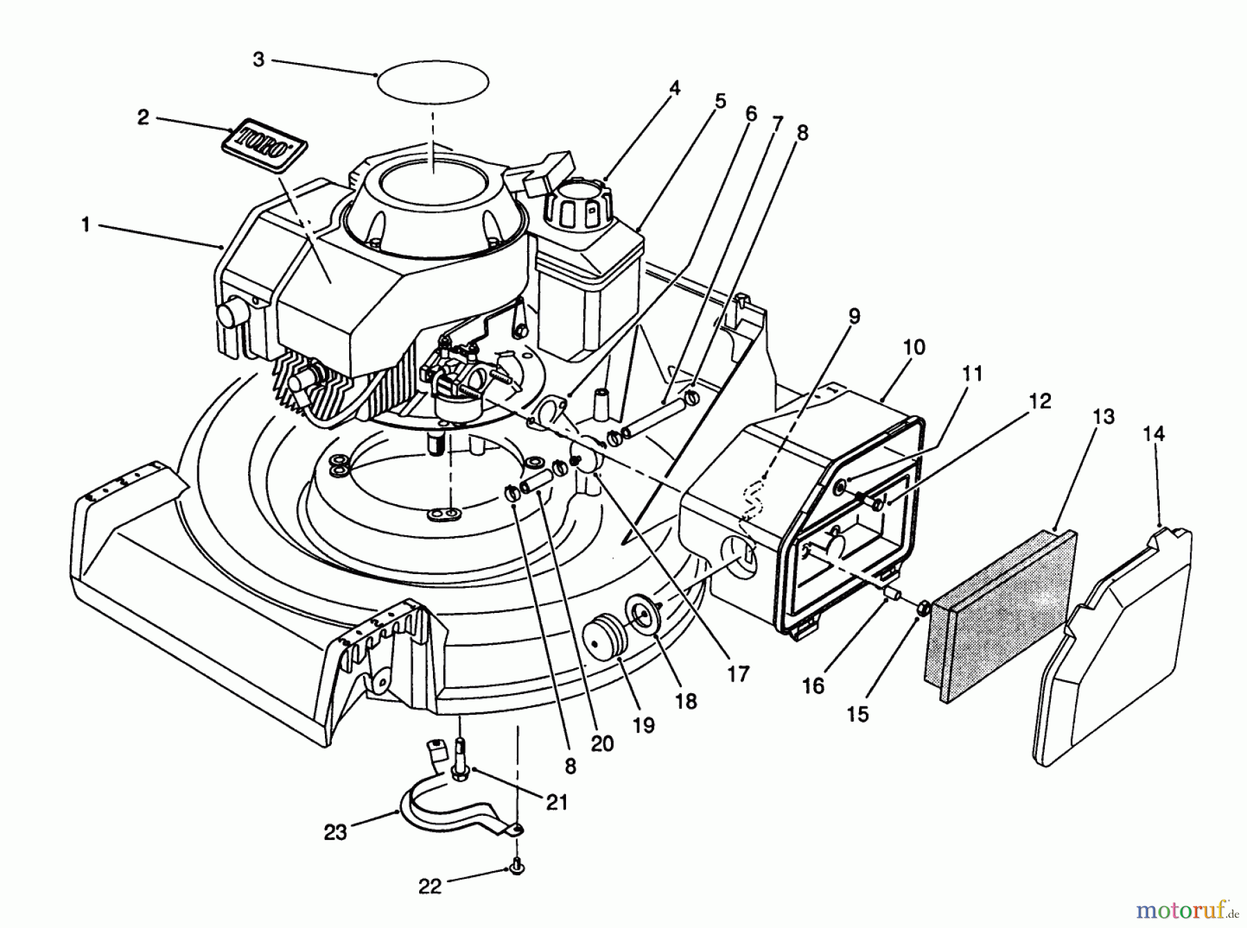  Toro Neu Mowers, Walk-Behind Seite 2 26682 - Toro Lawnmower, 1989 (9000001-9999999) ENGINE ASSEMBLY