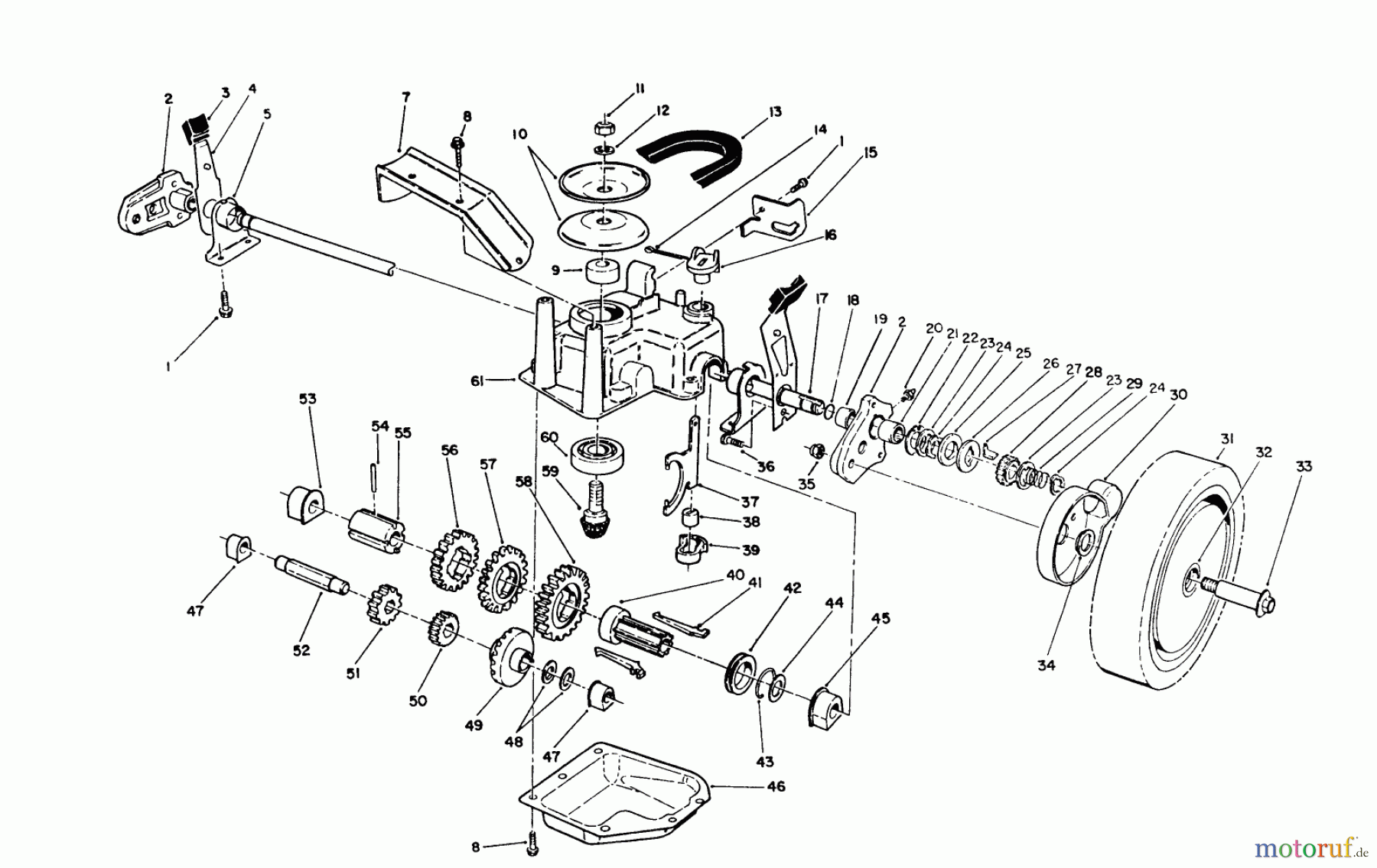  Toro Neu Mowers, Walk-Behind Seite 2 26682 - Toro Lawnmower, 1990 (0000001-0999999) GEAR CASE ASSEMBLY