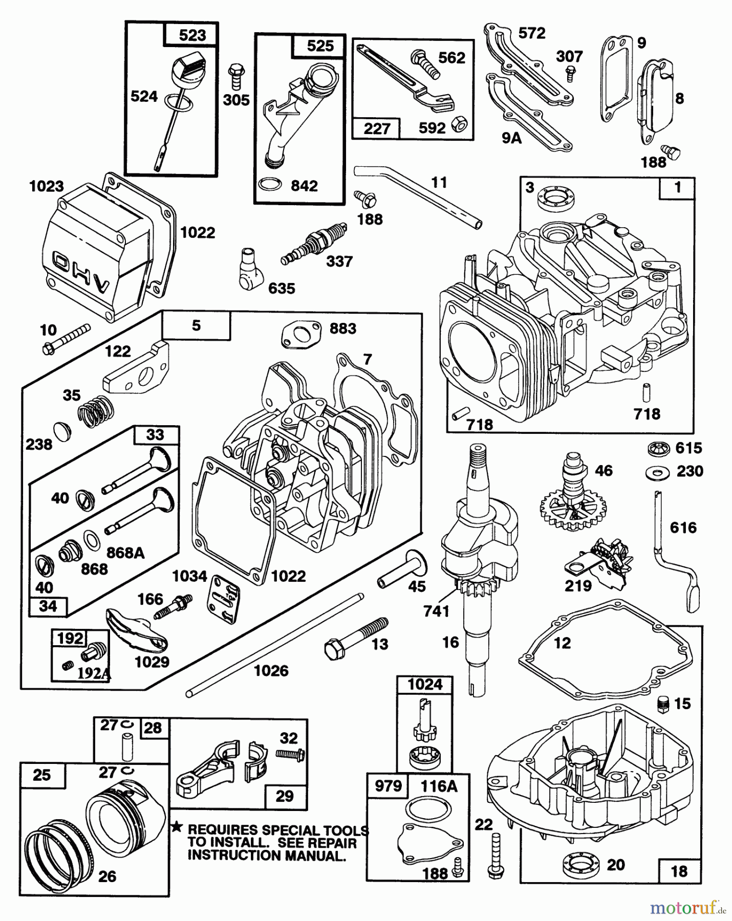  Toro Neu Mowers, Walk-Behind Seite 2 27500 - Toro Lawnmower, 1992 (2000001-2999999) ENGINE GTS-150 77-8980 #1