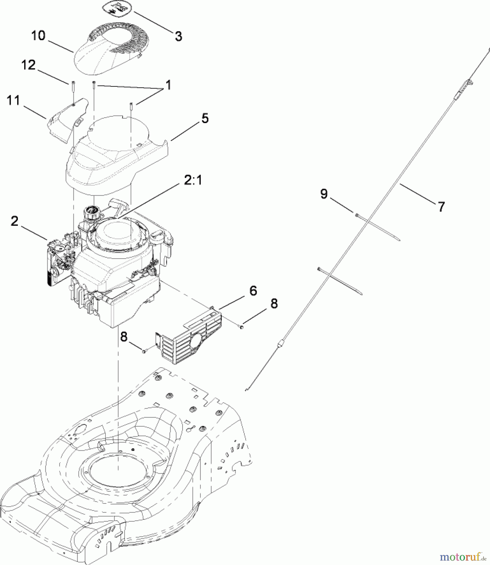  Toro Neu Mowers, Walk-Behind Seite 2 446E (R48) - Toro R48 Recycling Mower, 2008 (SN 280000001-290999999) ENGINE ASSEMBLY