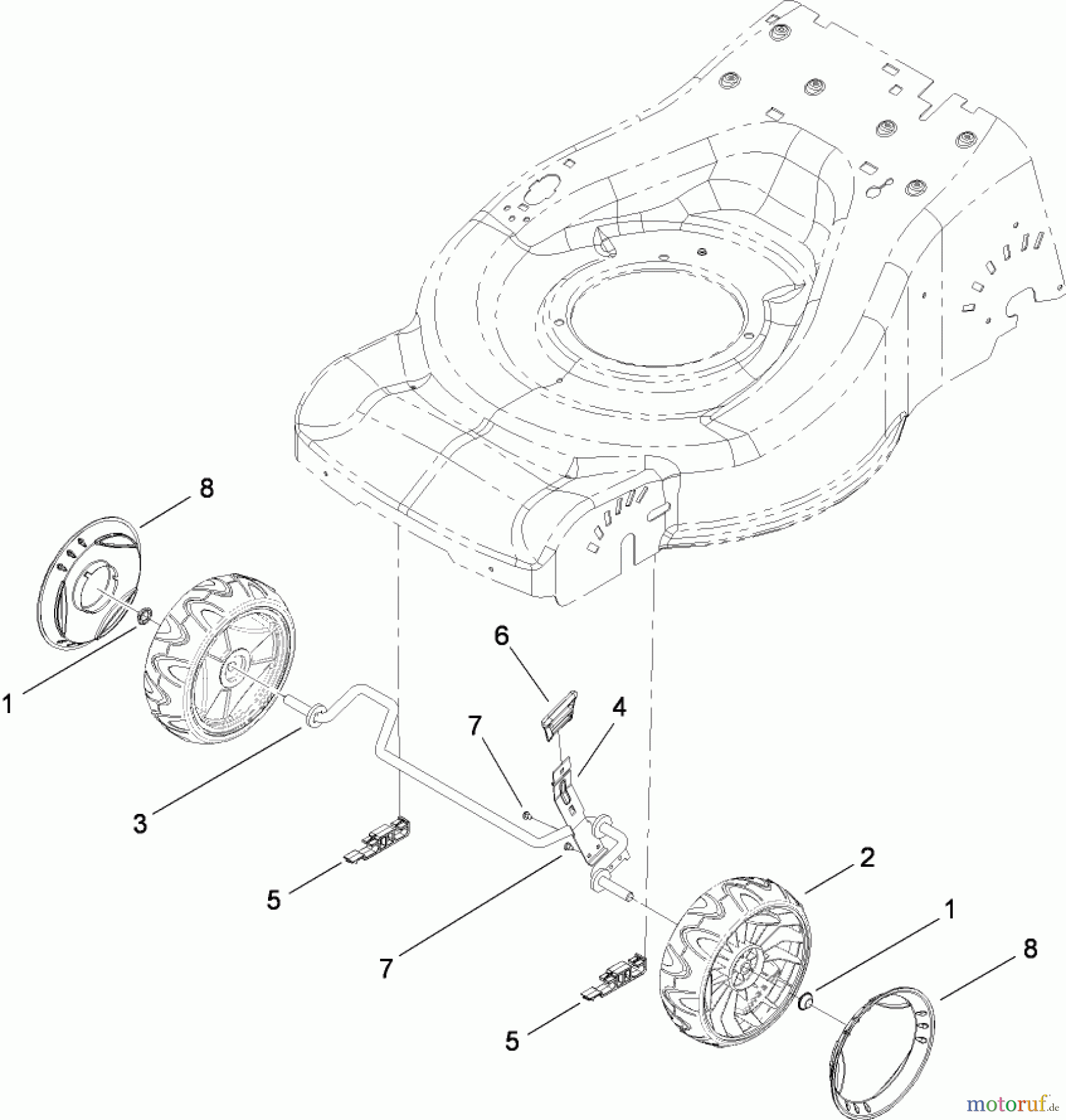  Toro Neu Mowers, Walk-Behind Seite 2 446E (R48) - Toro R48 Recycling Mower, 2009 (290000001-290999999) HEIGHT-OF-CUT AND FRONT WHEEL ASSEMBLY