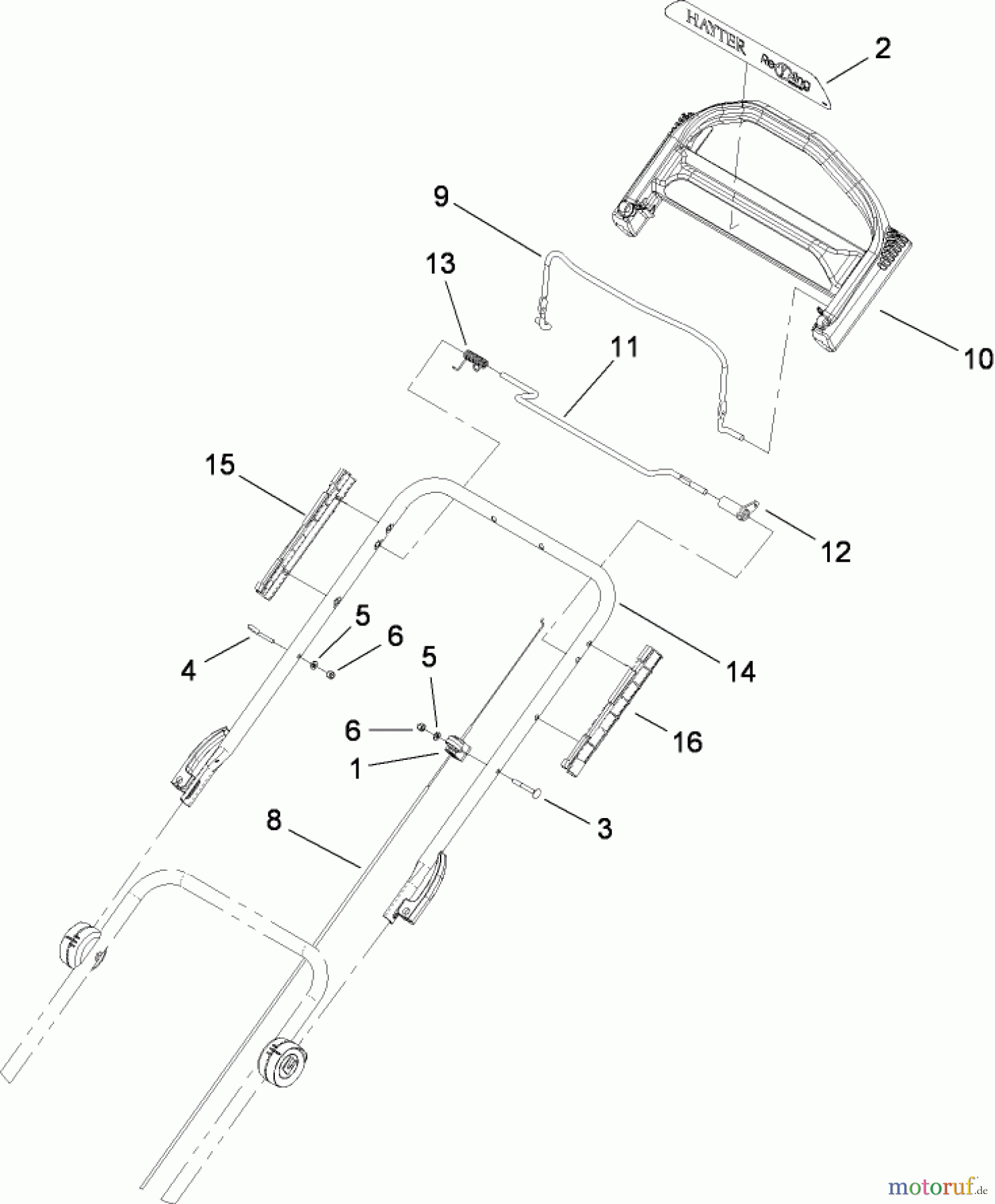  Toro Neu Mowers, Walk-Behind Seite 2 446E (R48) - Toro R48 Recycling Mower, 2009 (290000001-290999999) UPPER HANDLE ASSEMBLY