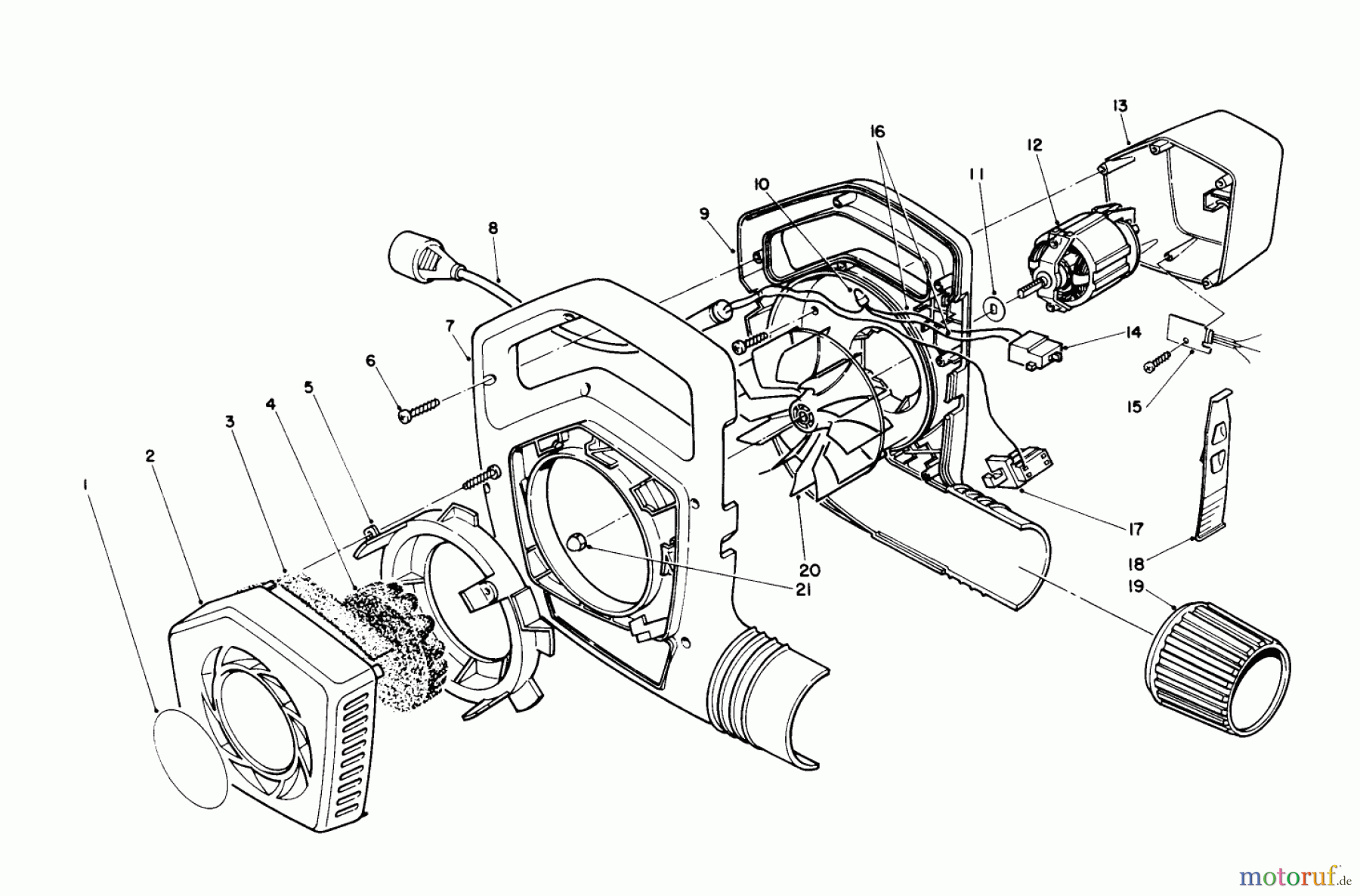  Toro Neu Blowers/Vacuums/Chippers/Shredders 51575 (850) - Toro 850 Super Blower, 1992 (2000001-2999999) BLOWER ASSEMBLY