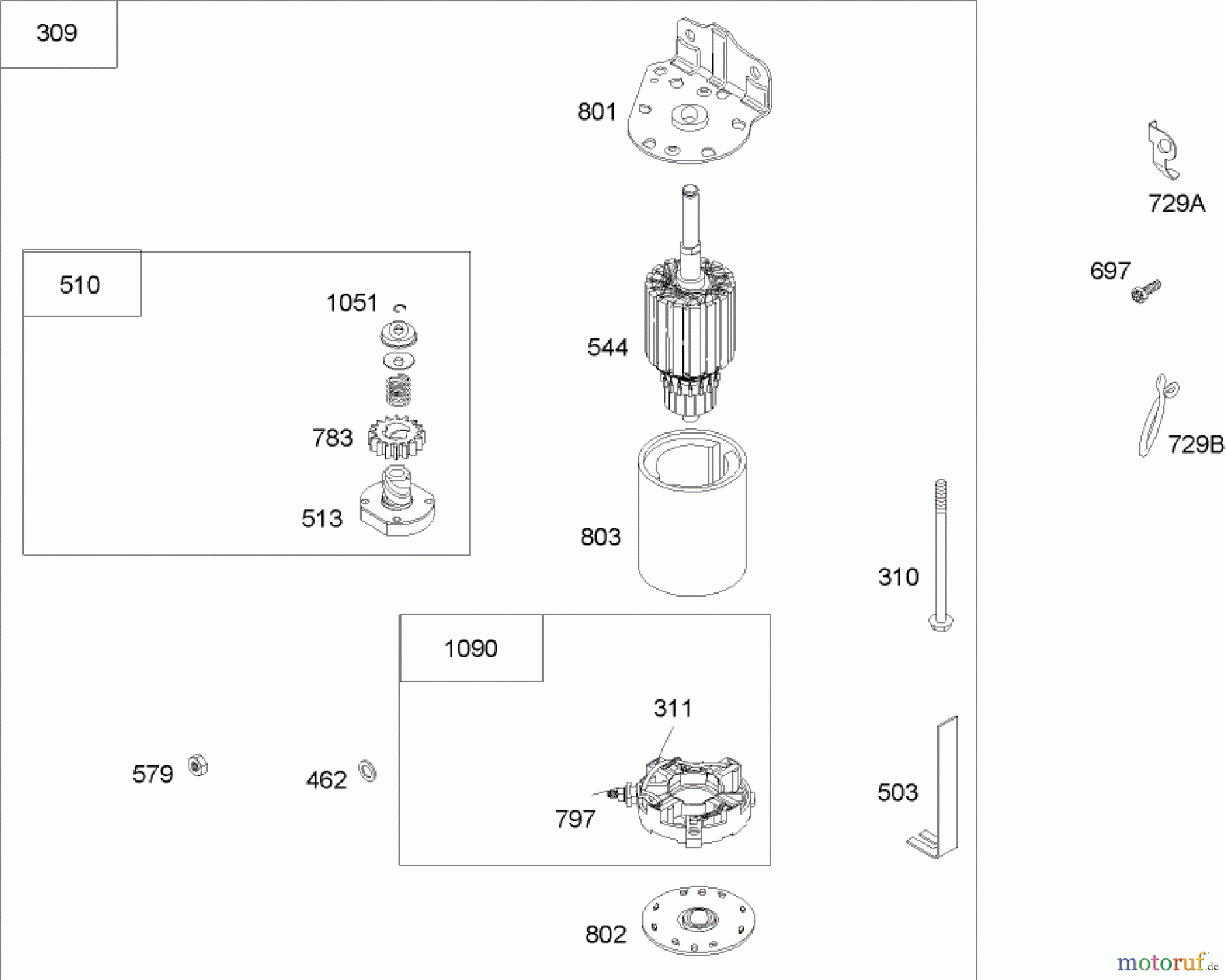  Toro Neu Mowers, Zero-Turn 74301 (14-38Z) - Toro 14-38Z TimeCutter Z Riding Mower, 2004 (240000894-240999999) STARTER ASSEMBLY BRIGGS AND STRATTON 280H07-0166-E1